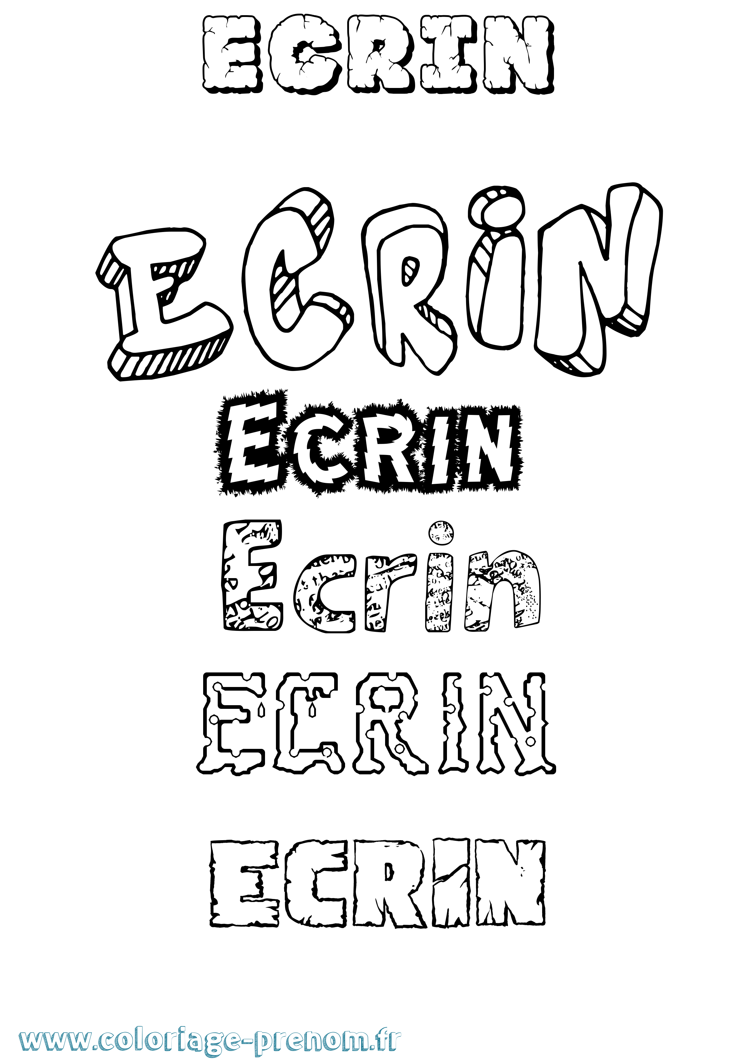 Coloriage prénom Ecrin Destructuré