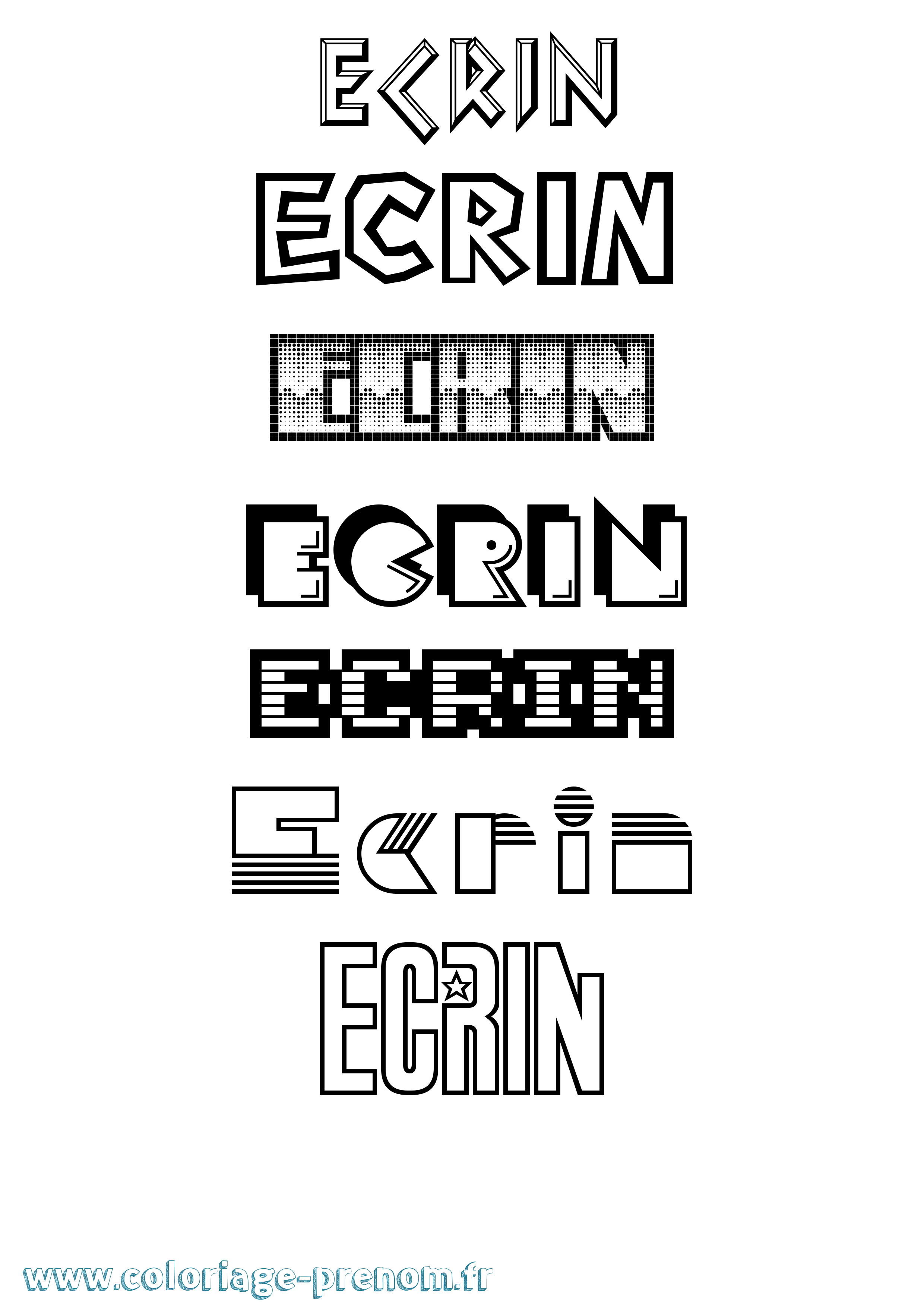 Coloriage prénom Ecrin Jeux Vidéos