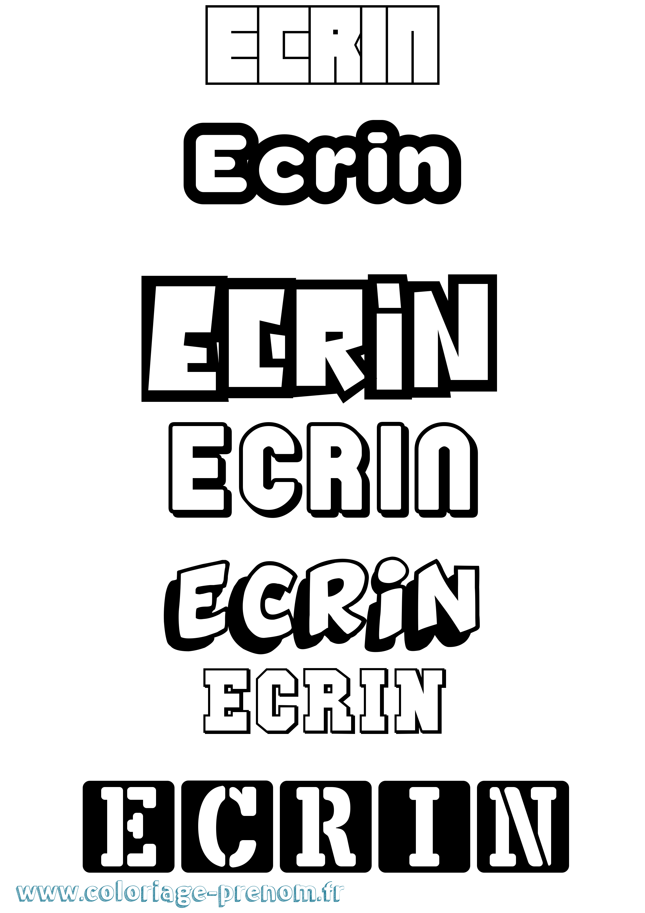 Coloriage prénom Ecrin Simple