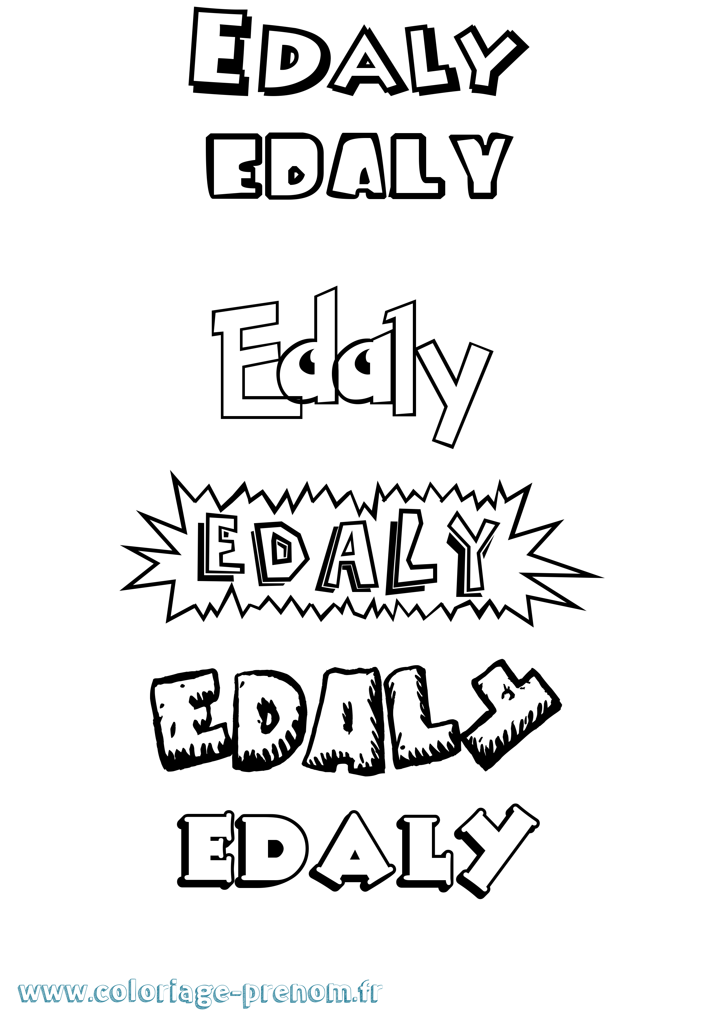 Coloriage Edaly Dessin Animé Coloriage prénom Edaly Dessin Animé