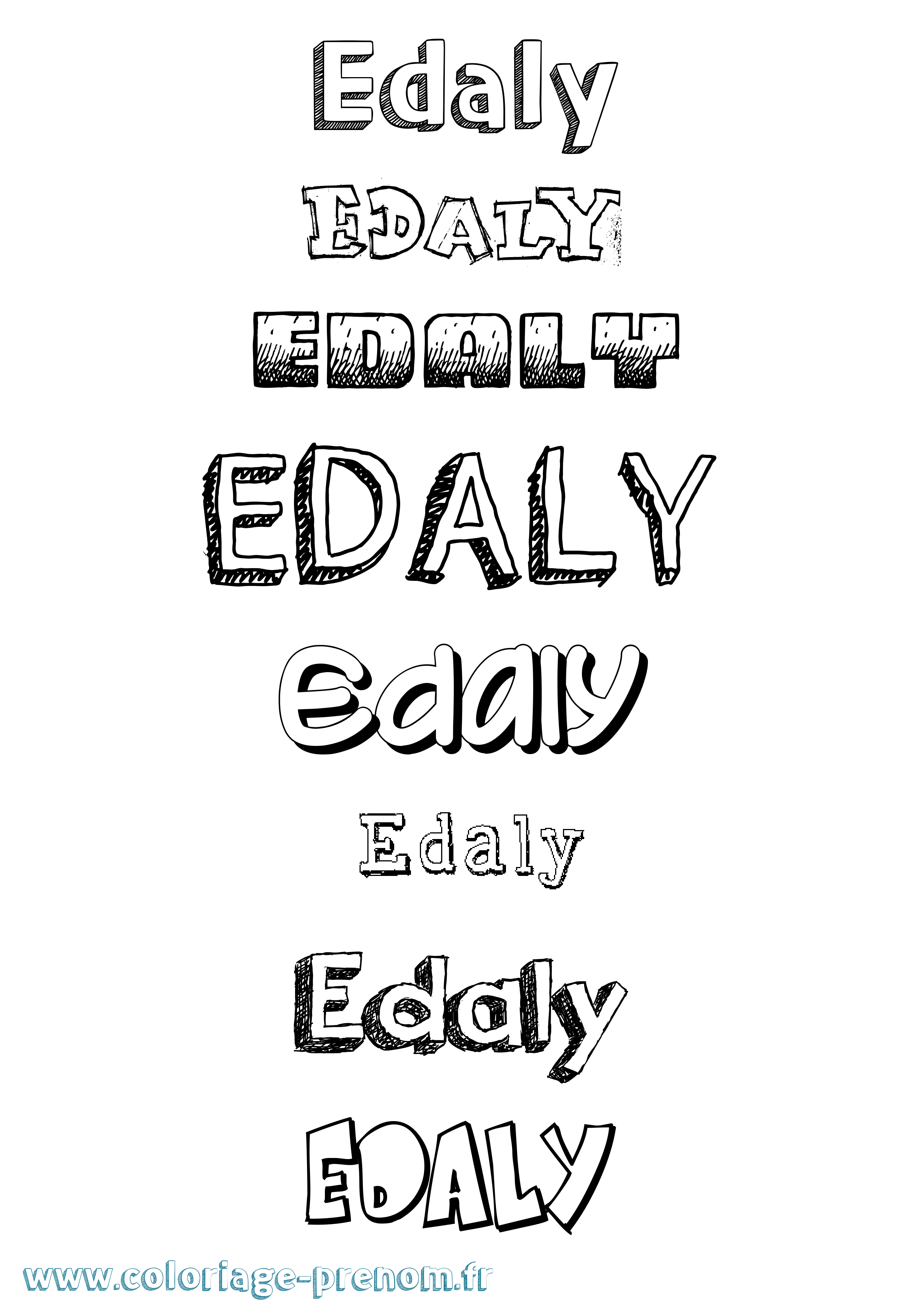 Coloriage Edaly Dessiné Coloriage prénom Edaly Dessiné