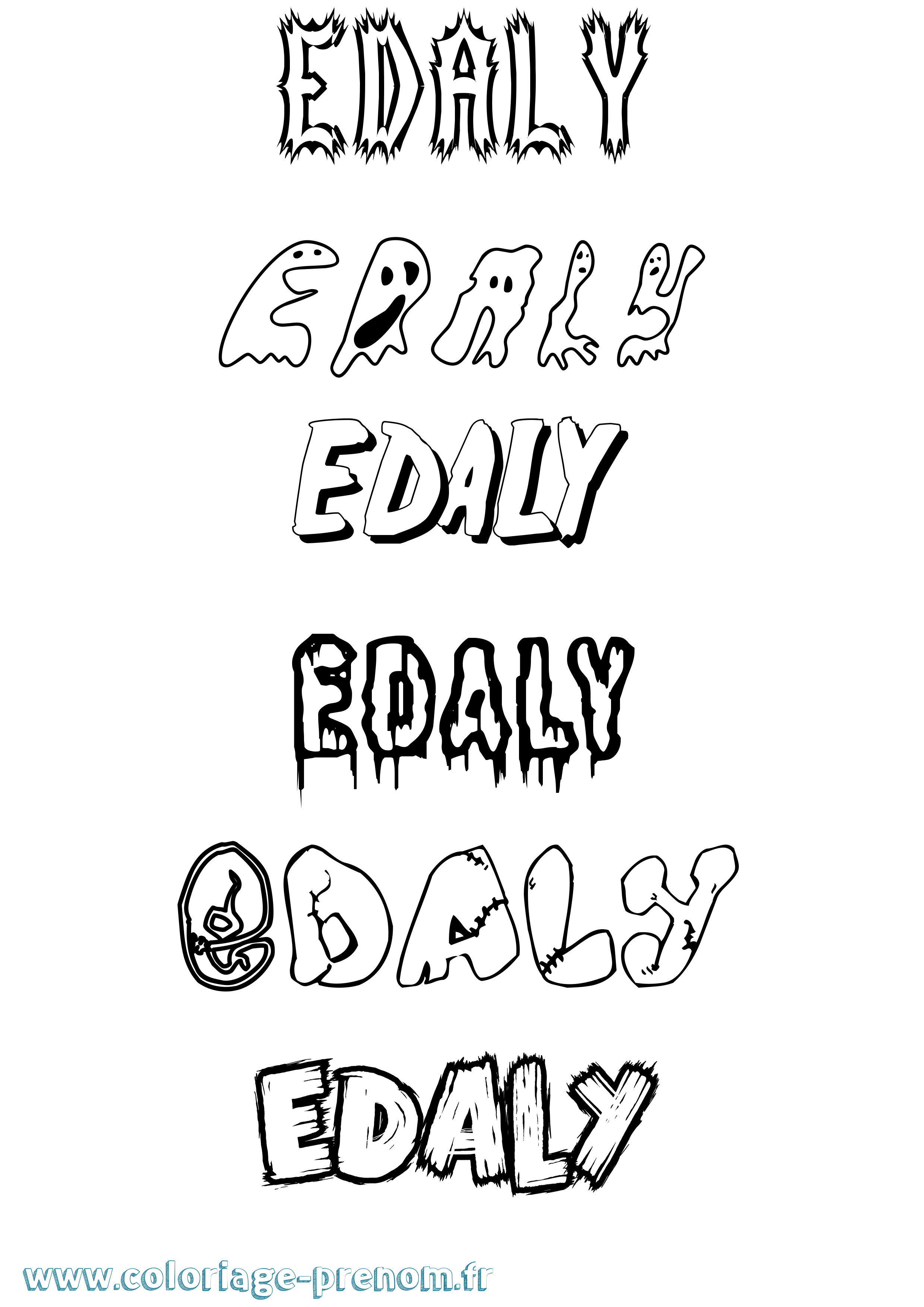 Coloriage Edaly Frisson Coloriage prénom Edaly Frisson