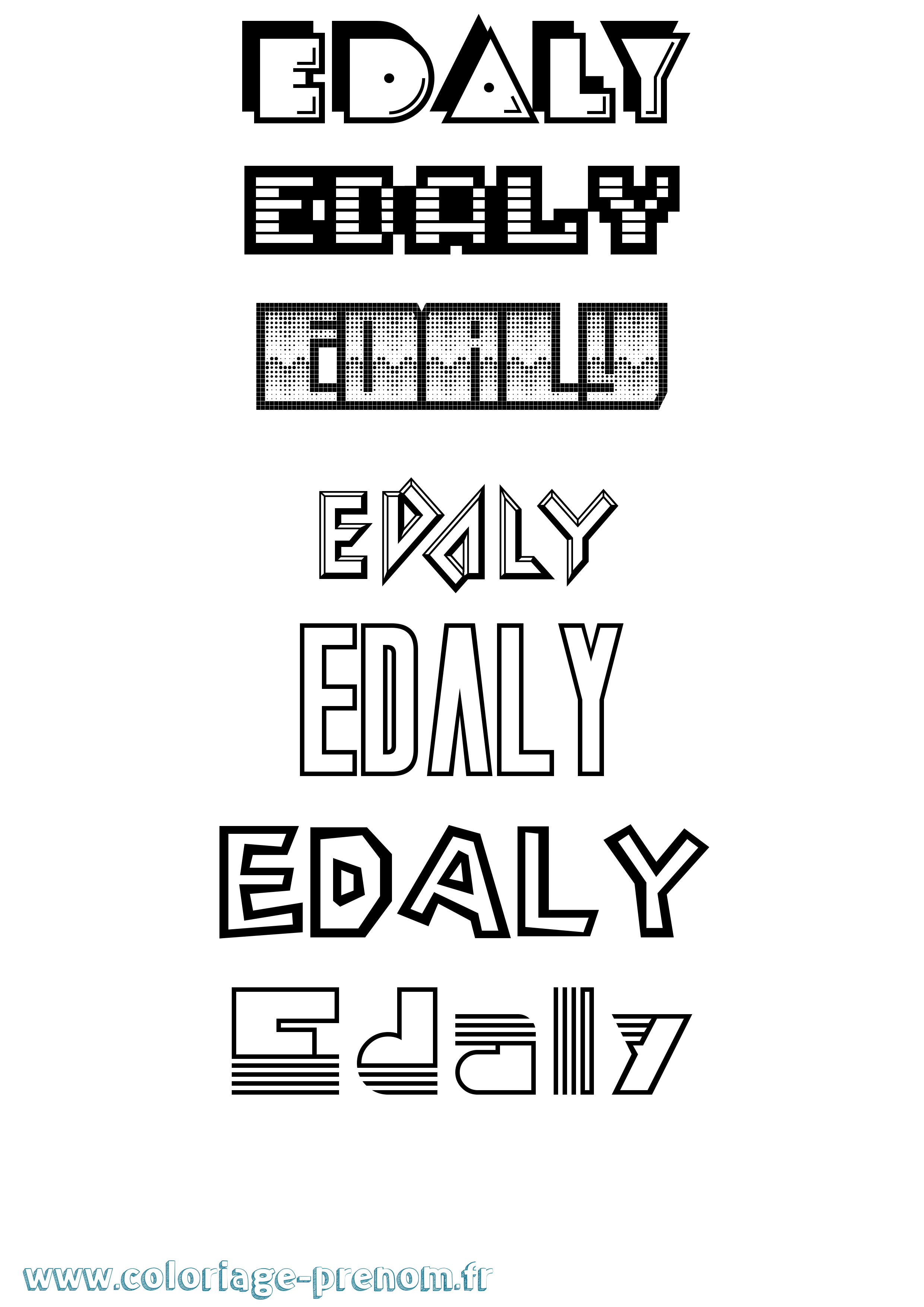 Coloriage Edaly Jeux Vidéos Coloriage prénom Edaly Jeux Vidéos
