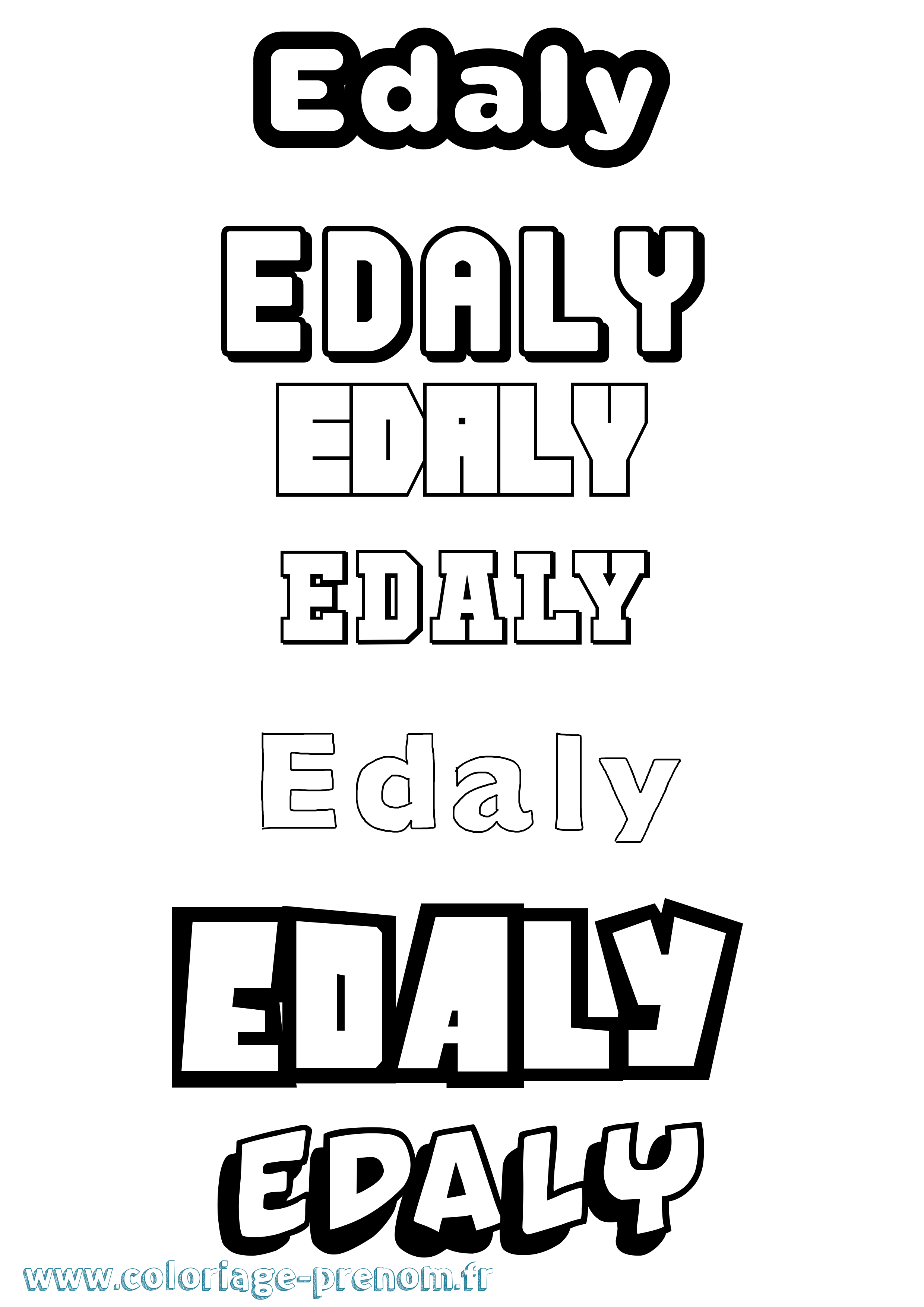 Coloriage Edaly Simple Coloriage prénom Edaly Simple