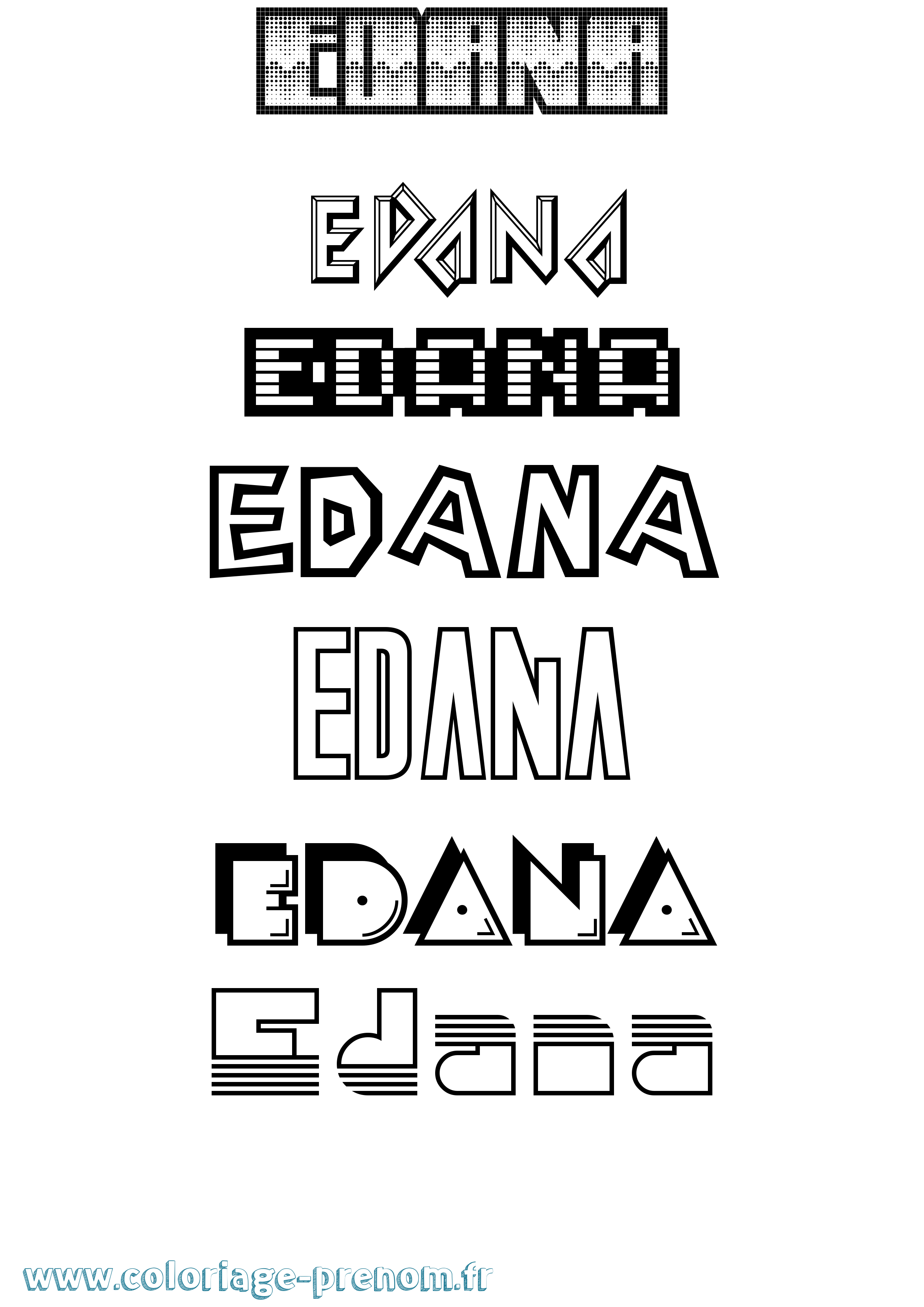 Coloriage Edana Jeux Vidéos Coloriage prénom Edana Jeux Vidéos