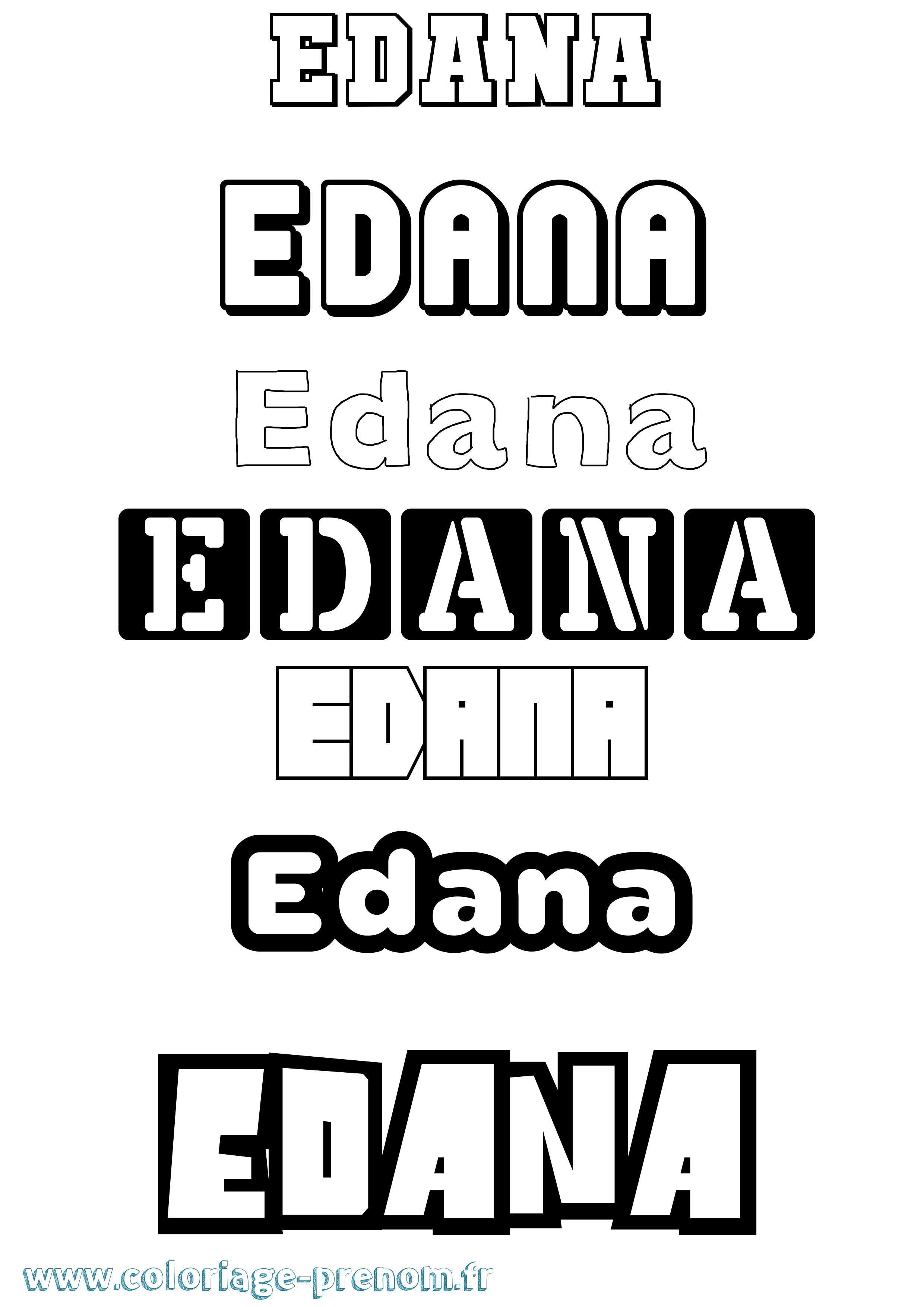 Coloriage Edana Simple Coloriage prénom Edana Simple