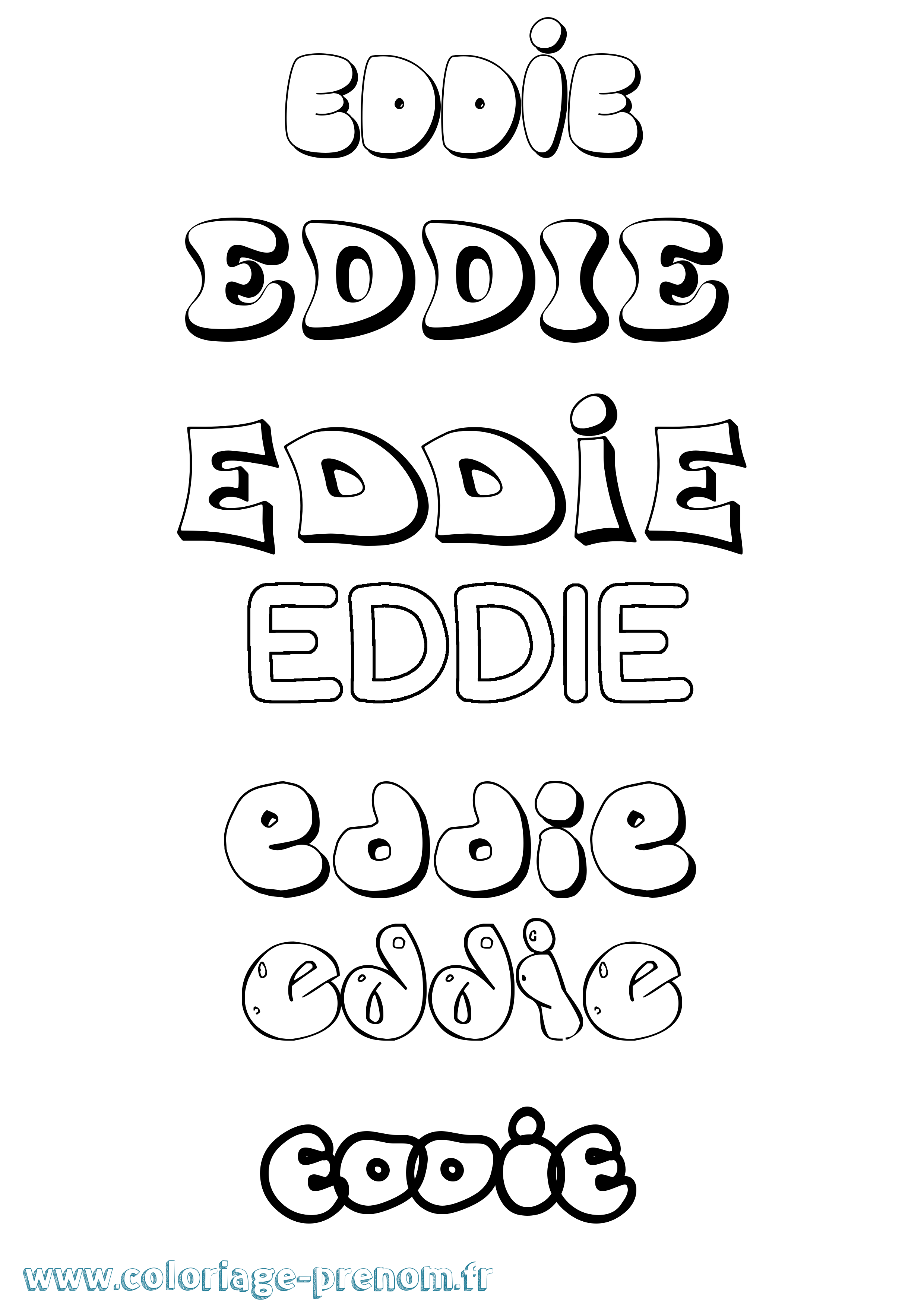 Coloriage prénom Eddie Bubble