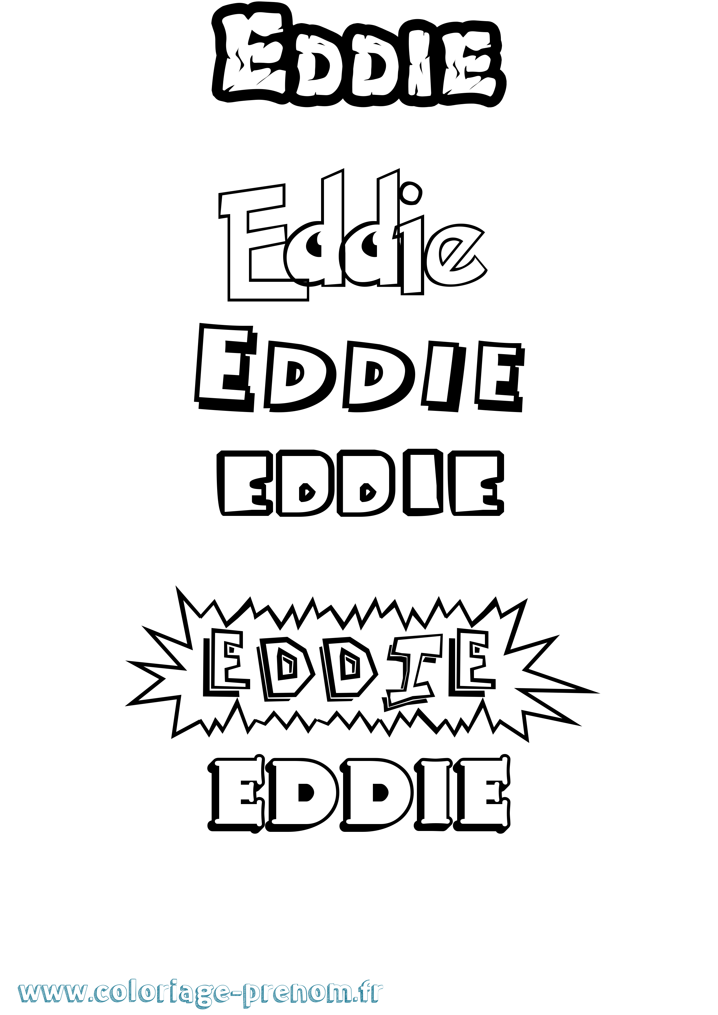 Coloriage prénom Eddie Dessin Animé