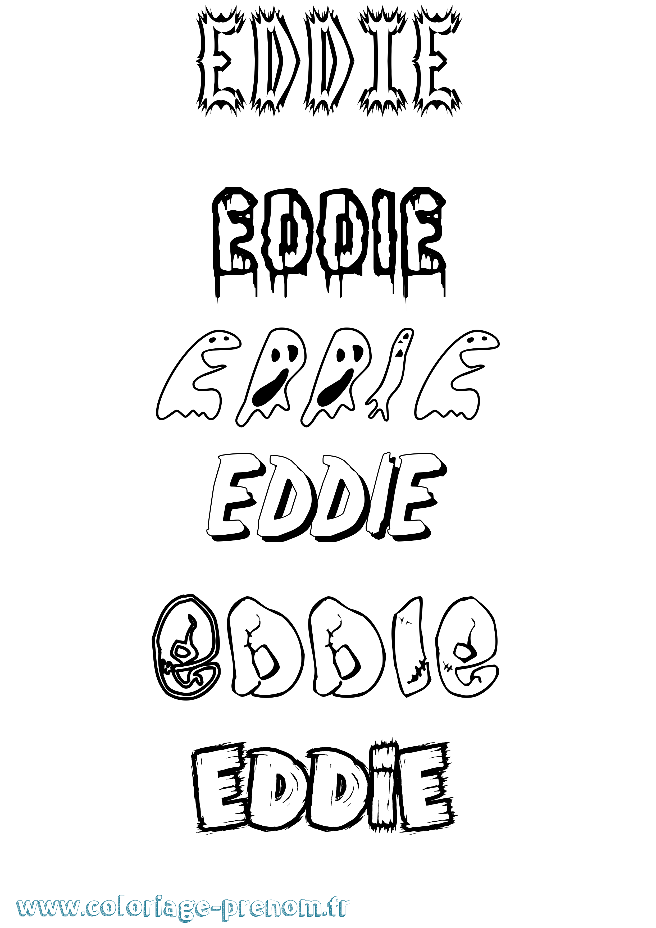 Coloriage prénom Eddie Frisson