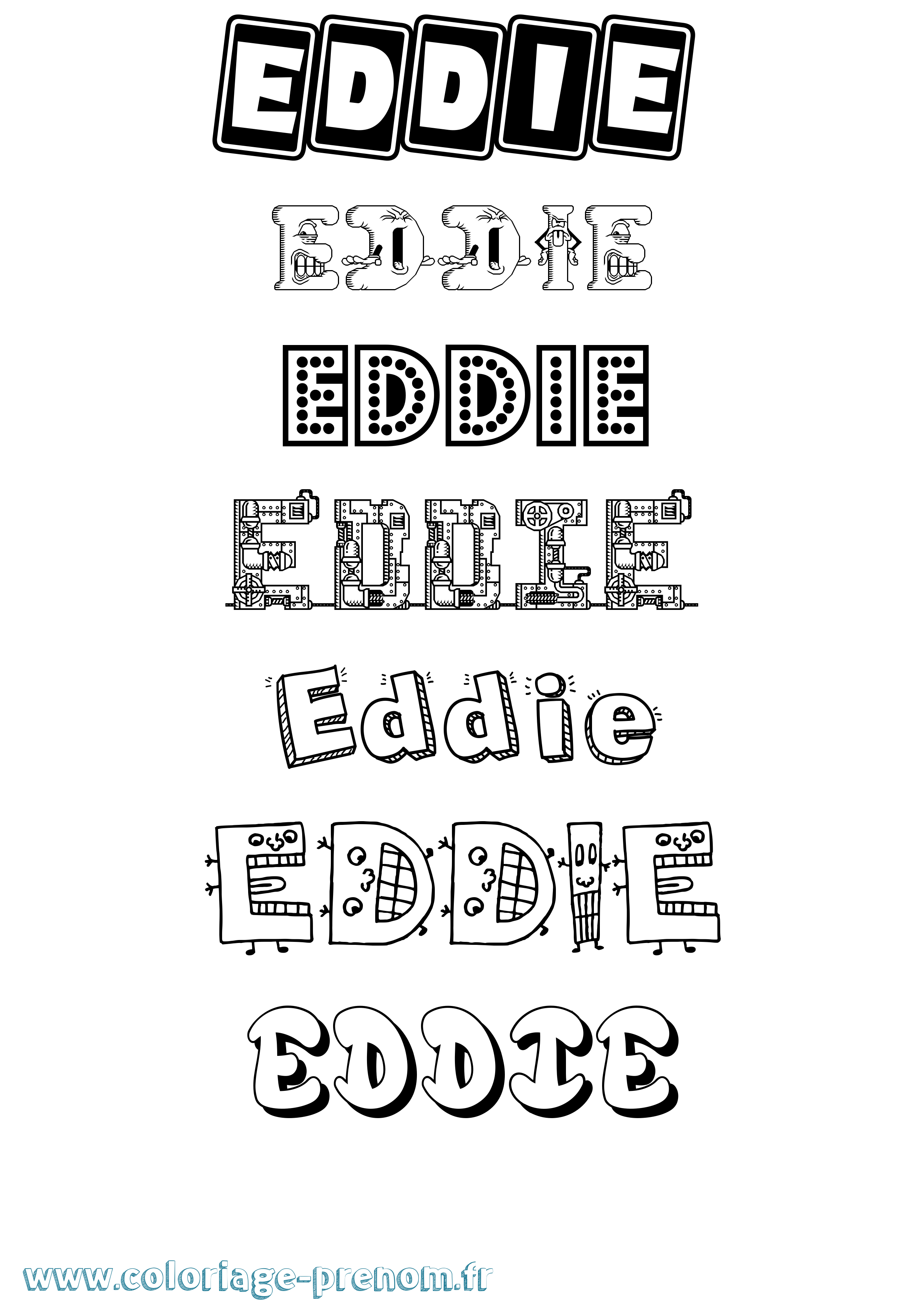 Coloriage prénom Eddie Fun