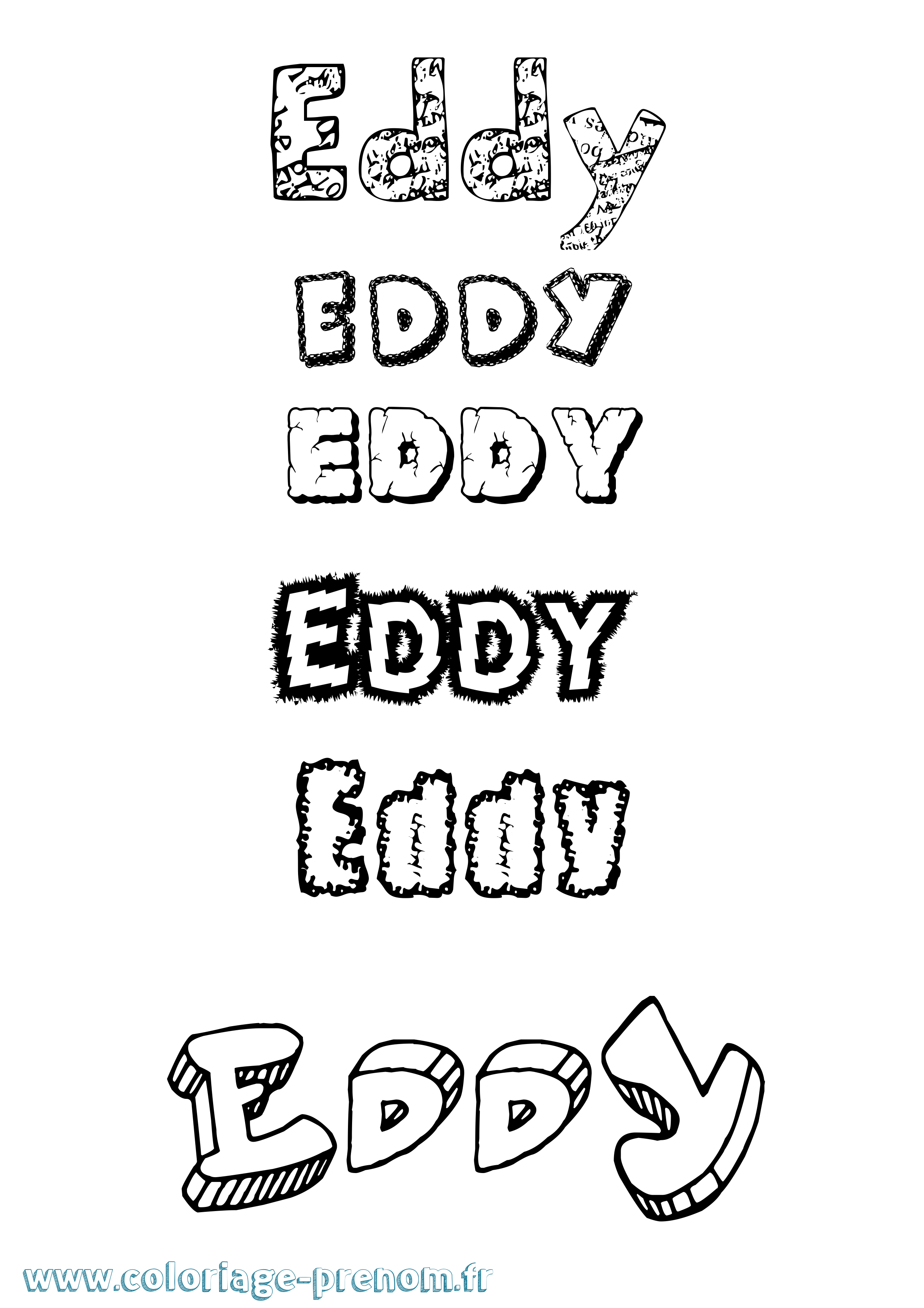Coloriage Eddy Coloriage prénom Eddy