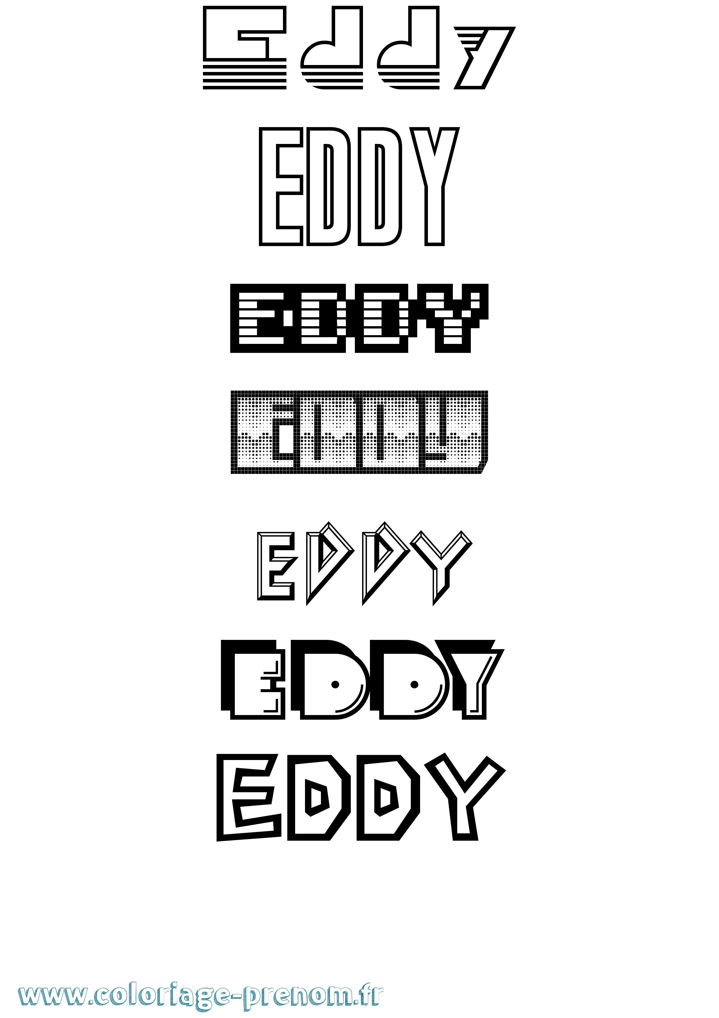 Coloriage Eddy Coloriage prénom Eddy