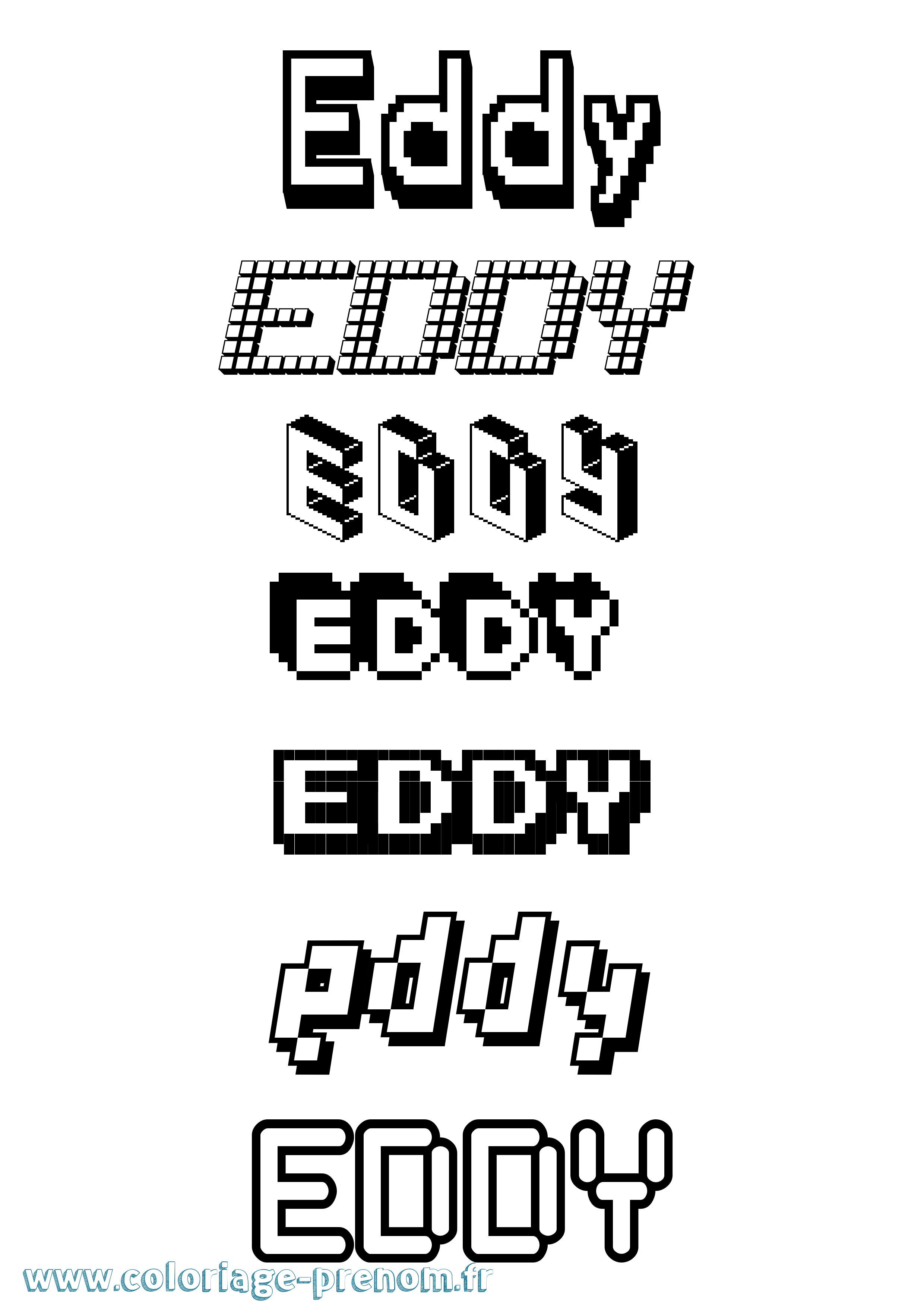 Coloriage prénom Eddy
