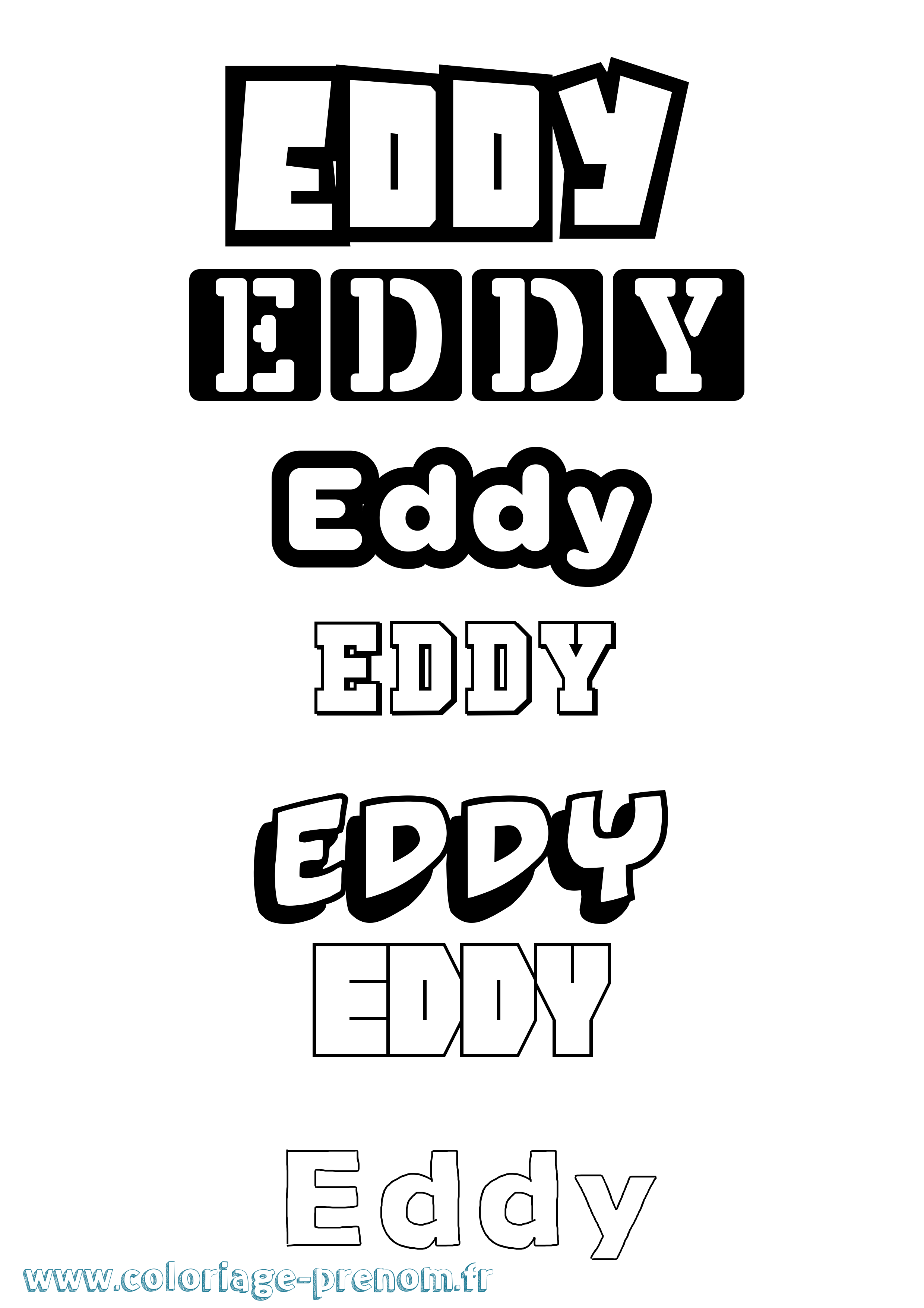 Coloriage Eddy Coloriage prénom Eddy