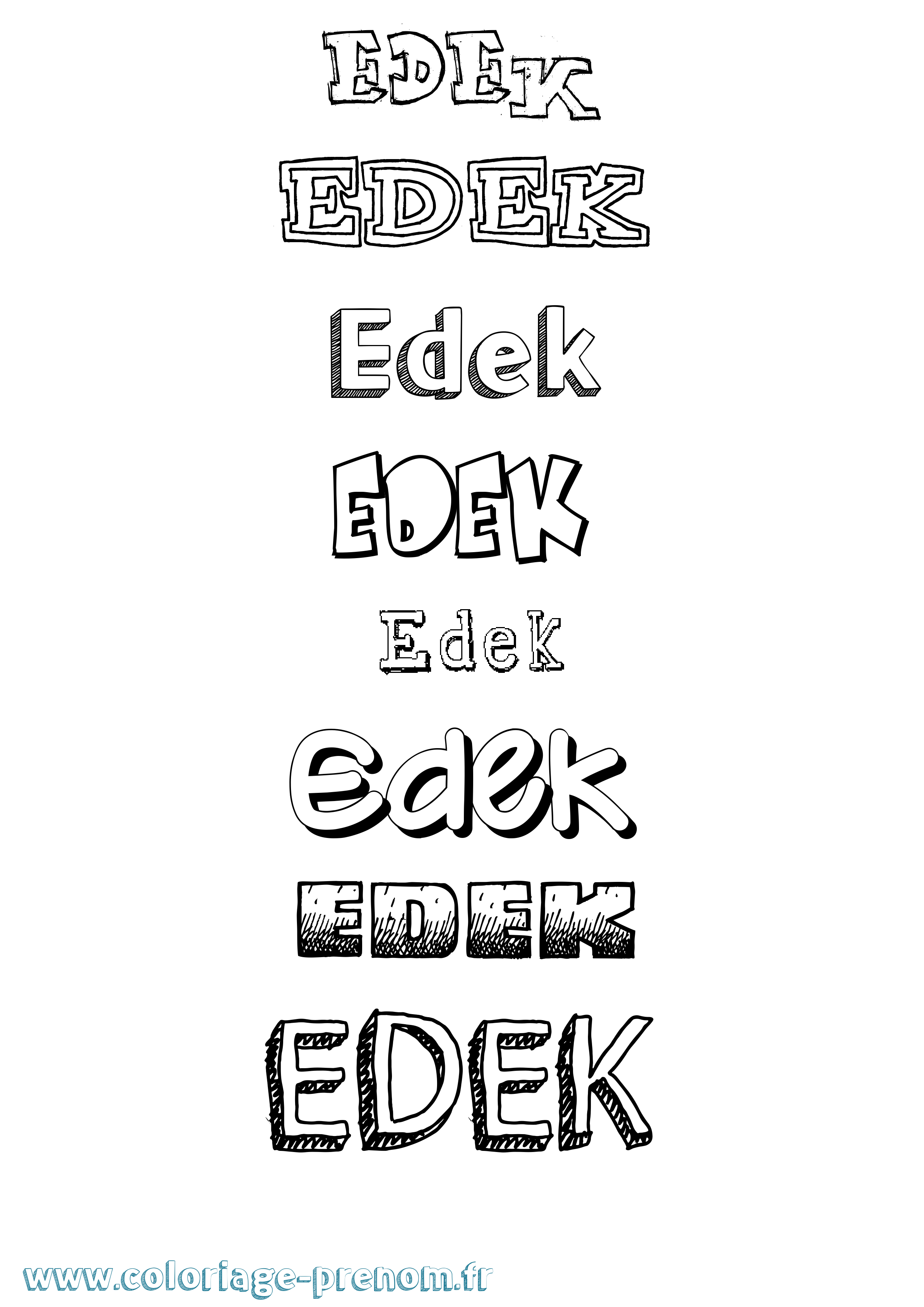 Coloriage Edek Dessiné Coloriage prénom Edek Dessiné