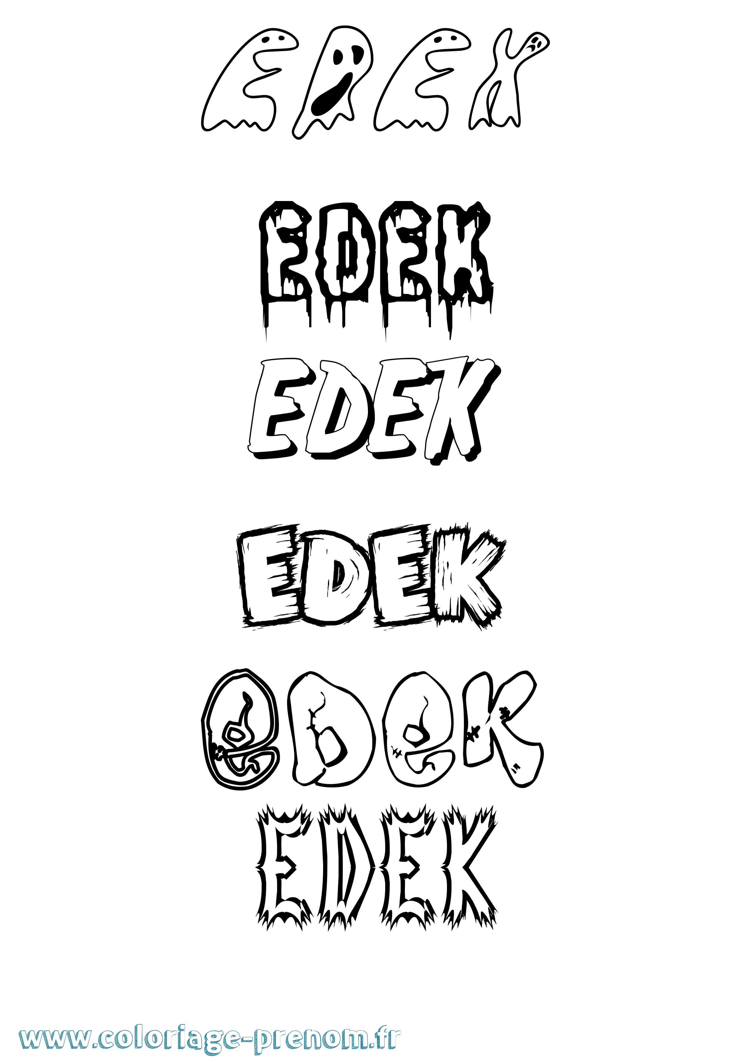 Coloriage Edek Frisson Coloriage prénom Edek Frisson