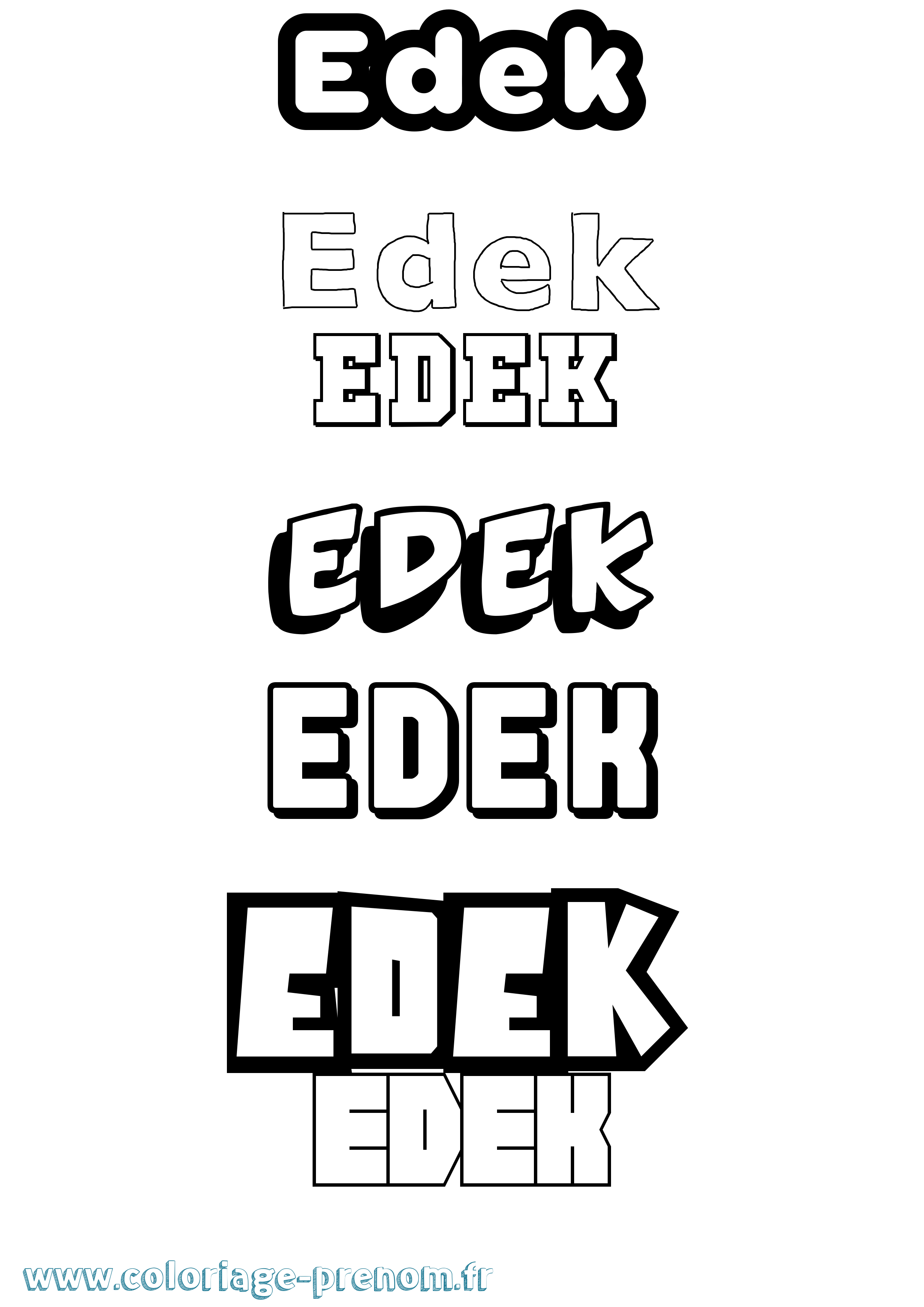 Coloriage Edek Simple Coloriage prénom Edek Simple