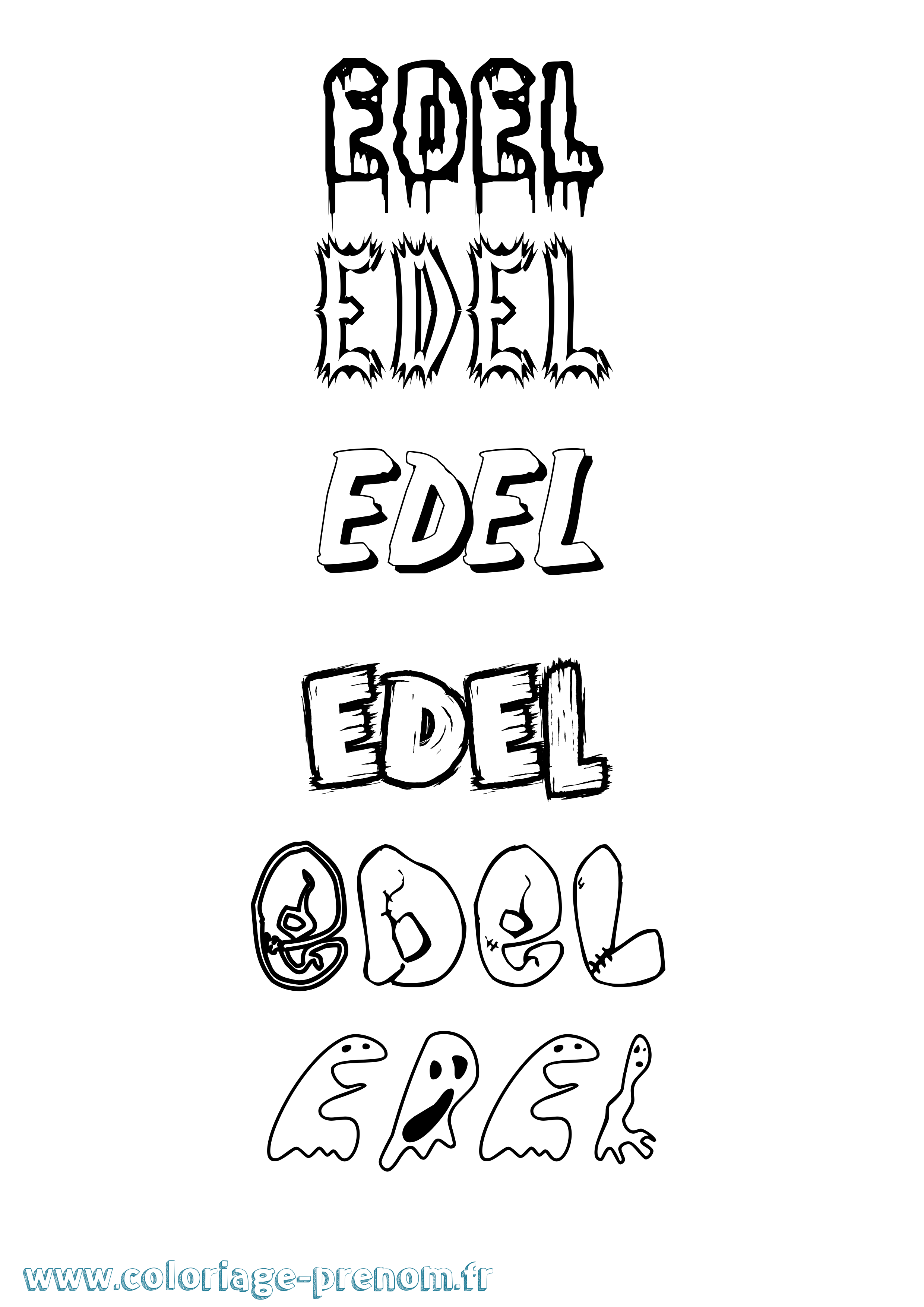 Coloriage Edel Frisson Coloriage prénom Edel Frisson