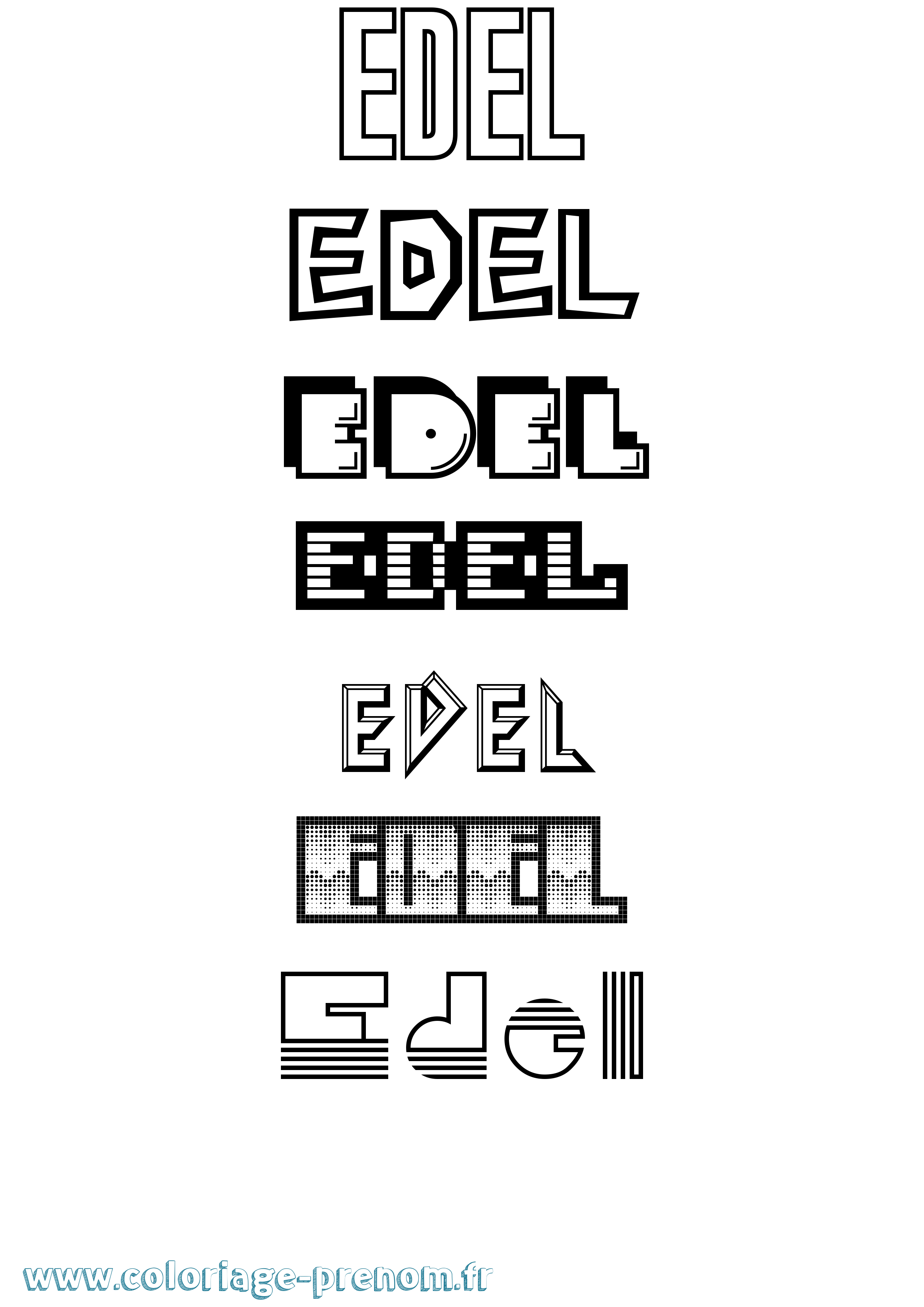 Coloriage Edel Jeux Vidéos Coloriage prénom Edel Jeux Vidéos