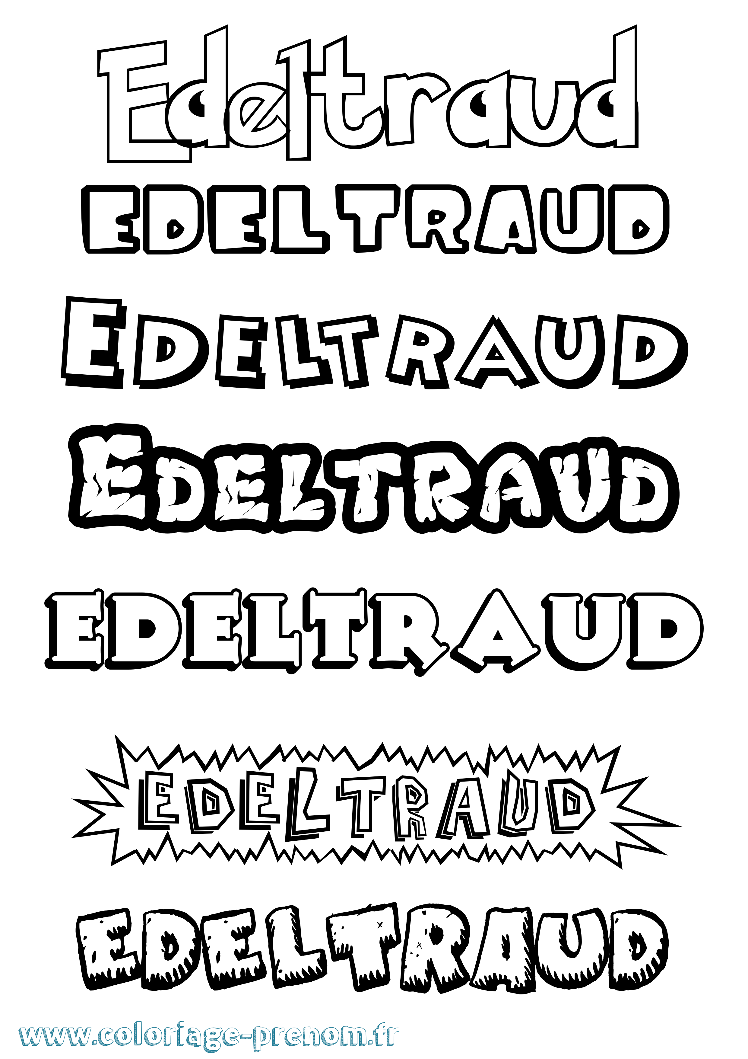Coloriage Edeltraud Dessin Animé Coloriage prénom Edeltraud Dessin Animé