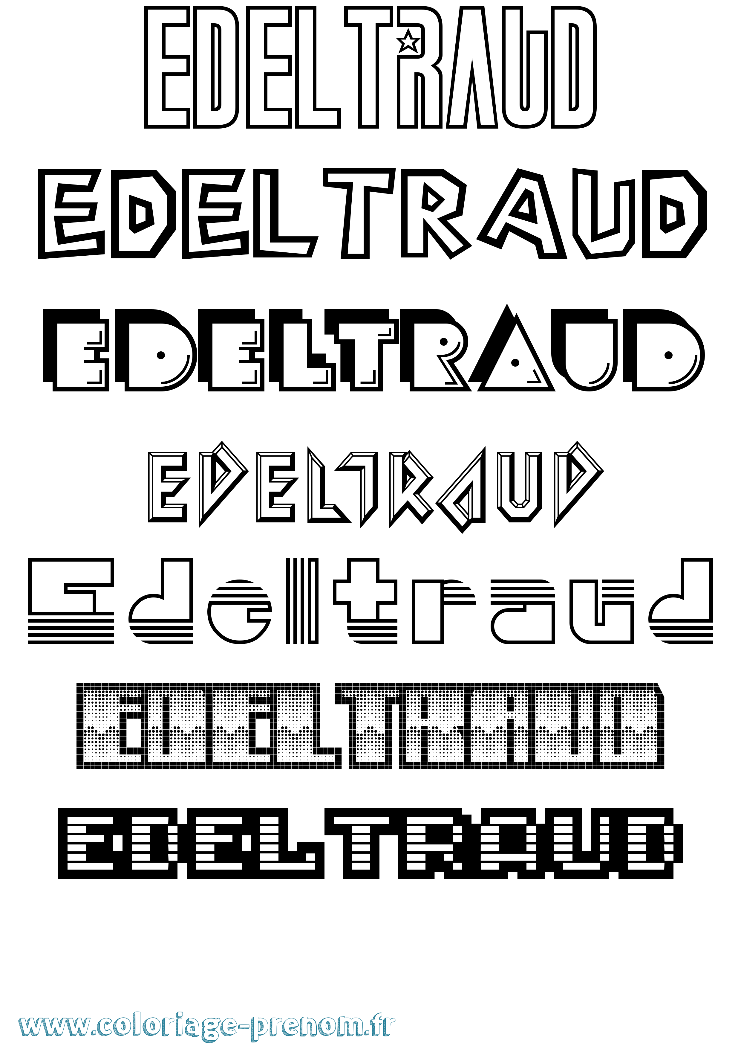 Coloriage Edeltraud Jeux Vidéos Coloriage prénom Edeltraud Jeux Vidéos