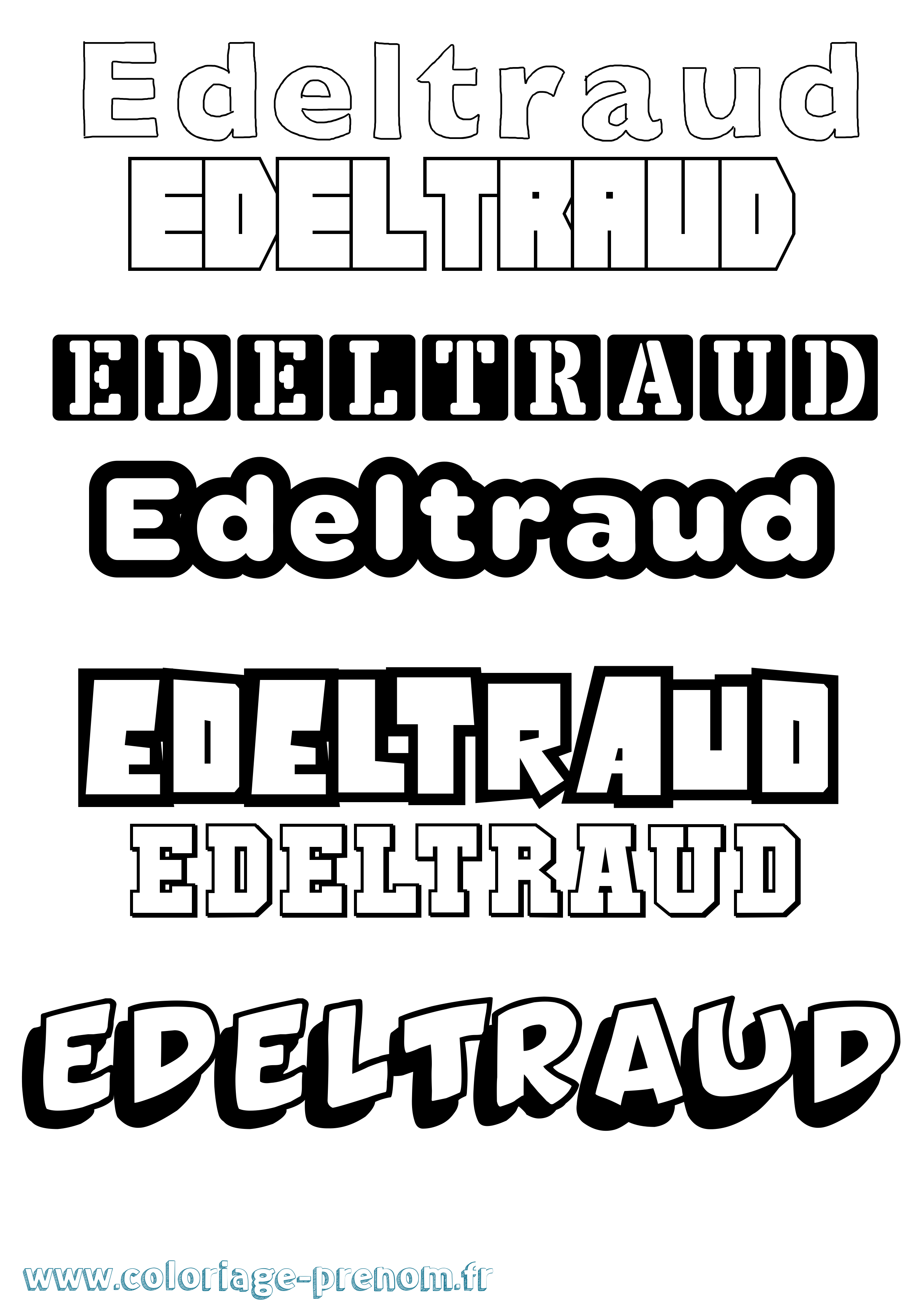Coloriage Edeltraud Simple Coloriage prénom Edeltraud Simple