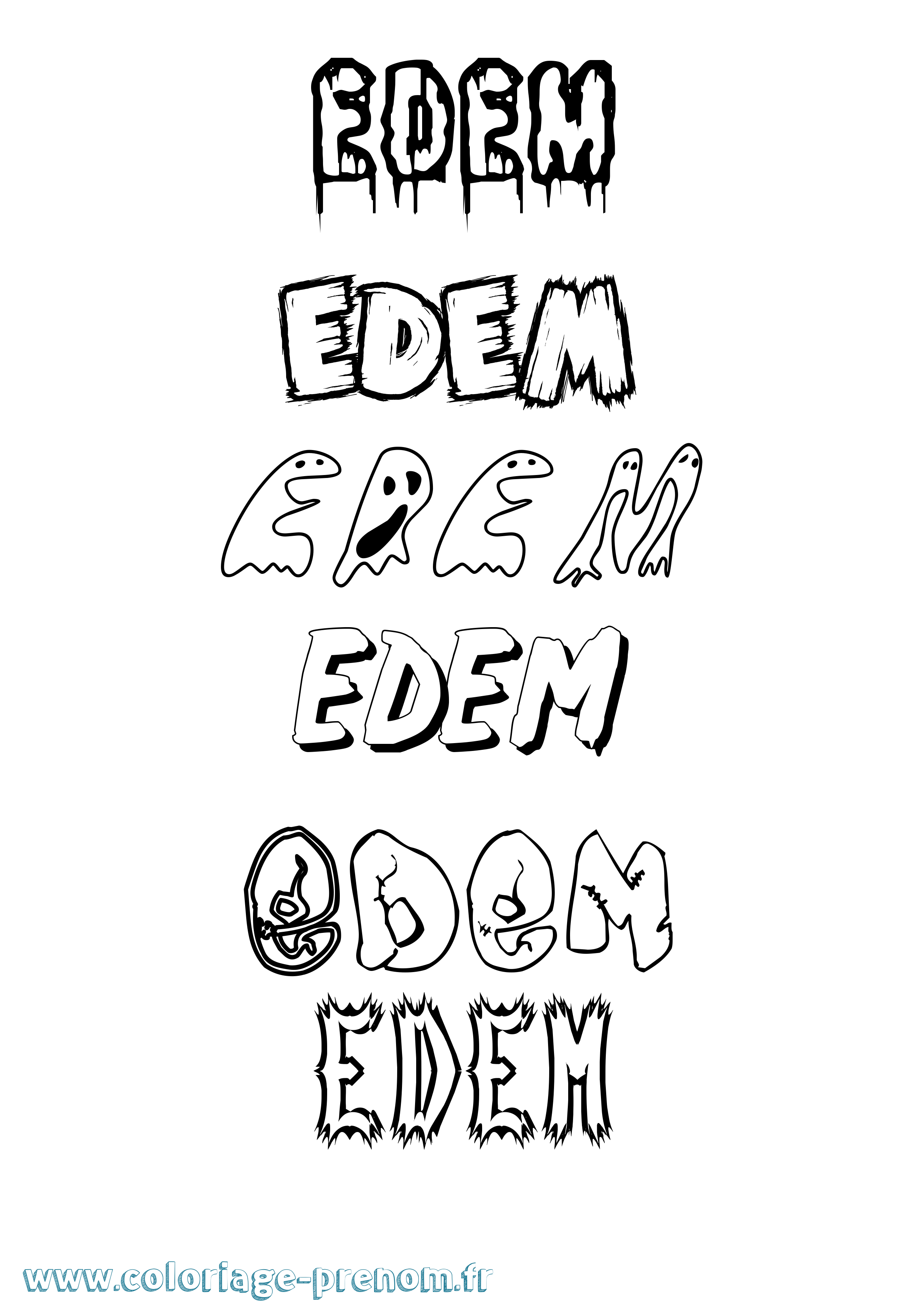 Coloriage Edem Frisson Coloriage prénom Edem Frisson