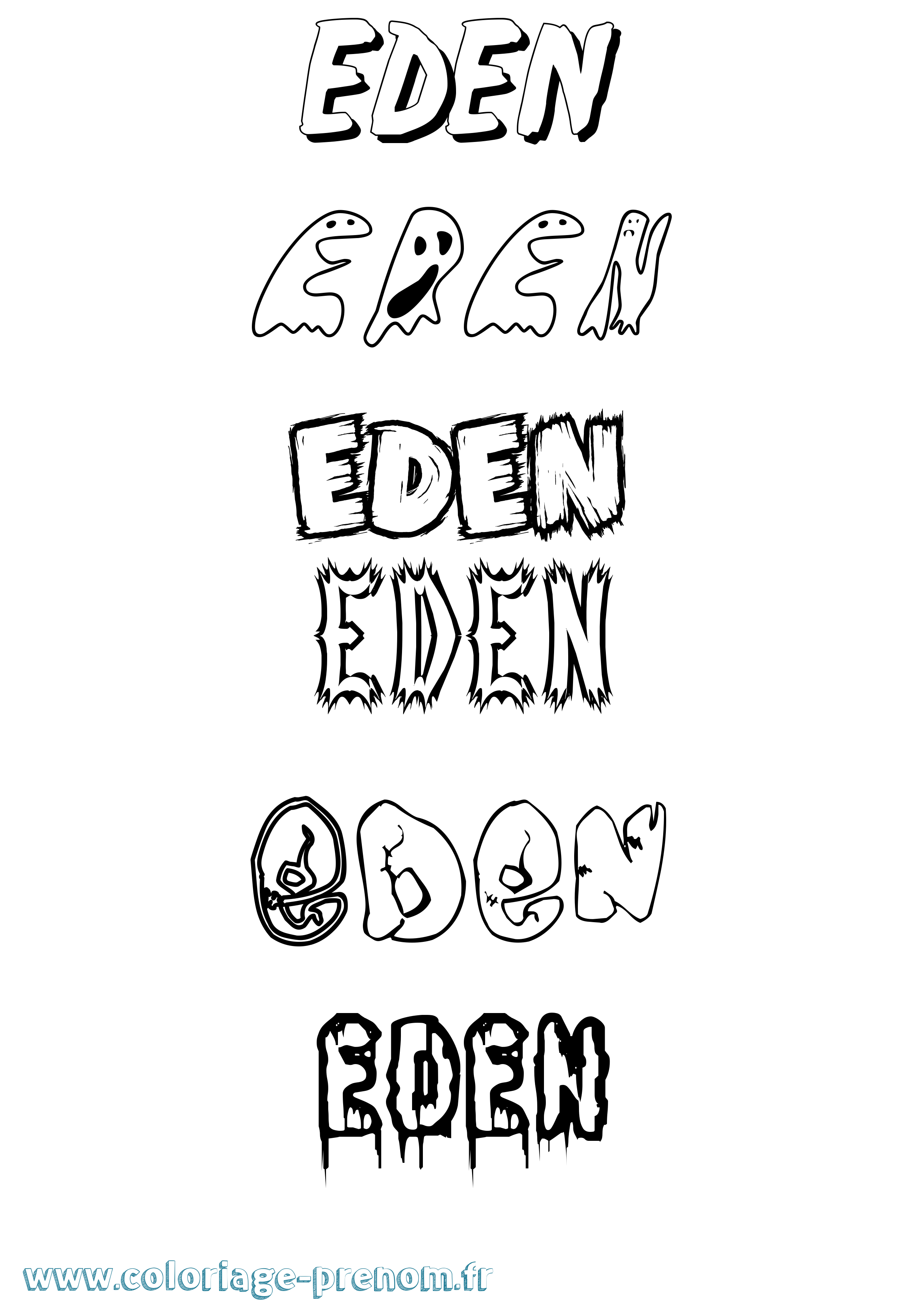 Coloriage Eden Frisson Coloriage prénom Eden Frisson