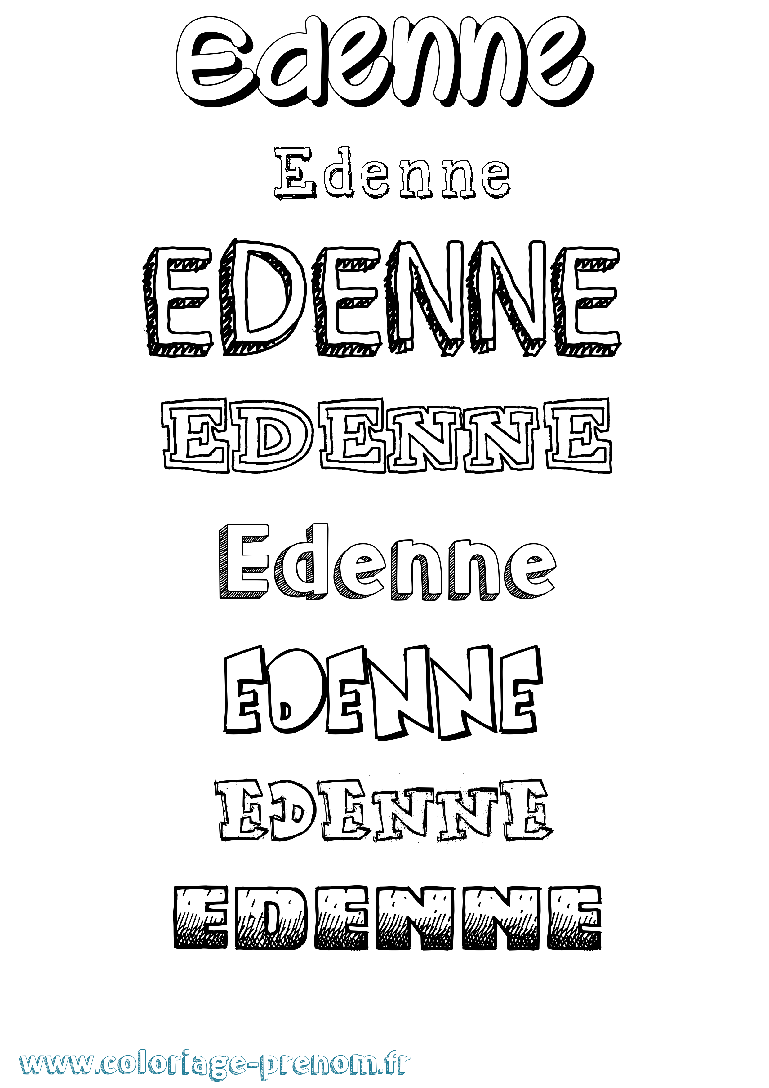 Coloriage prénom Edenne Dessiné