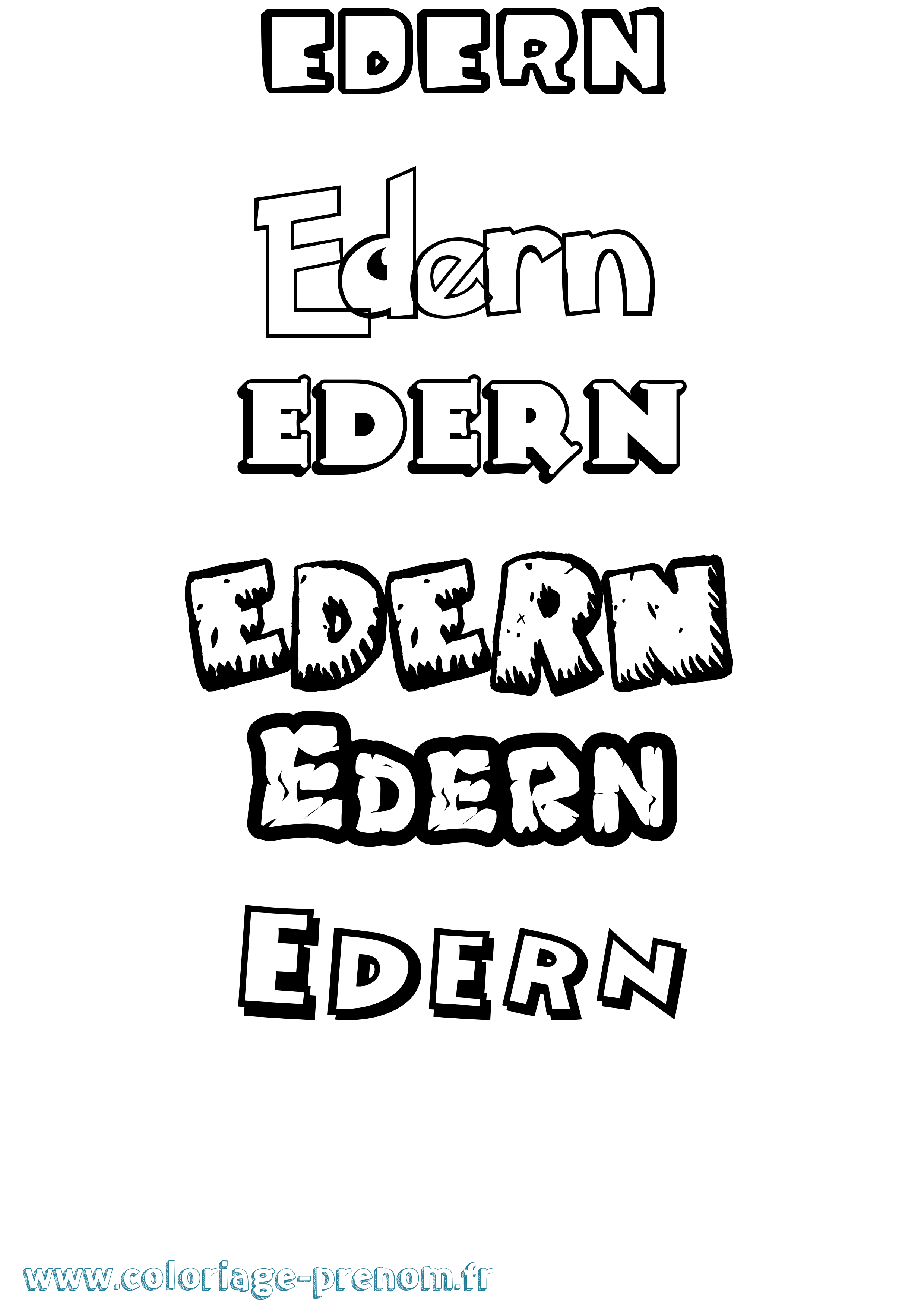 Coloriage Edern Dessin Animé Coloriage prénom Edern Dessin Animé