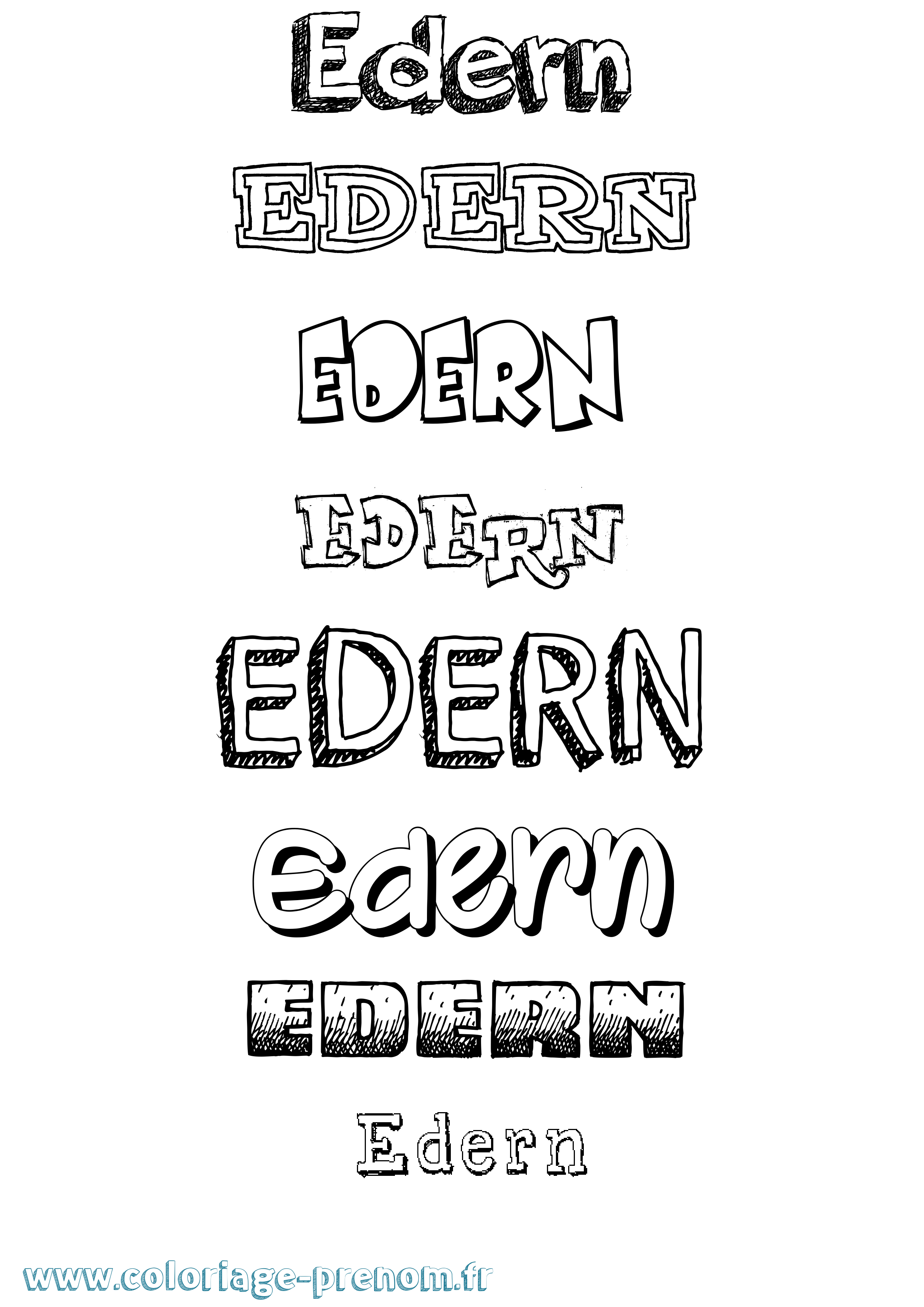 Coloriage Edern Dessiné Coloriage prénom Edern Dessiné