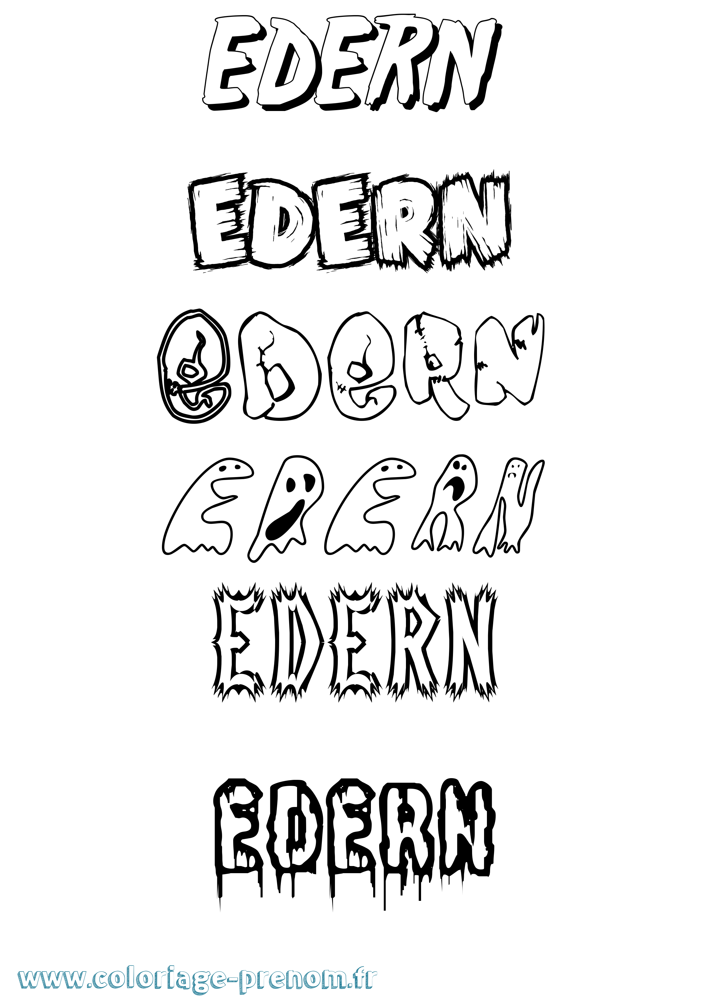 Coloriage Edern Frisson Coloriage prénom Edern Frisson