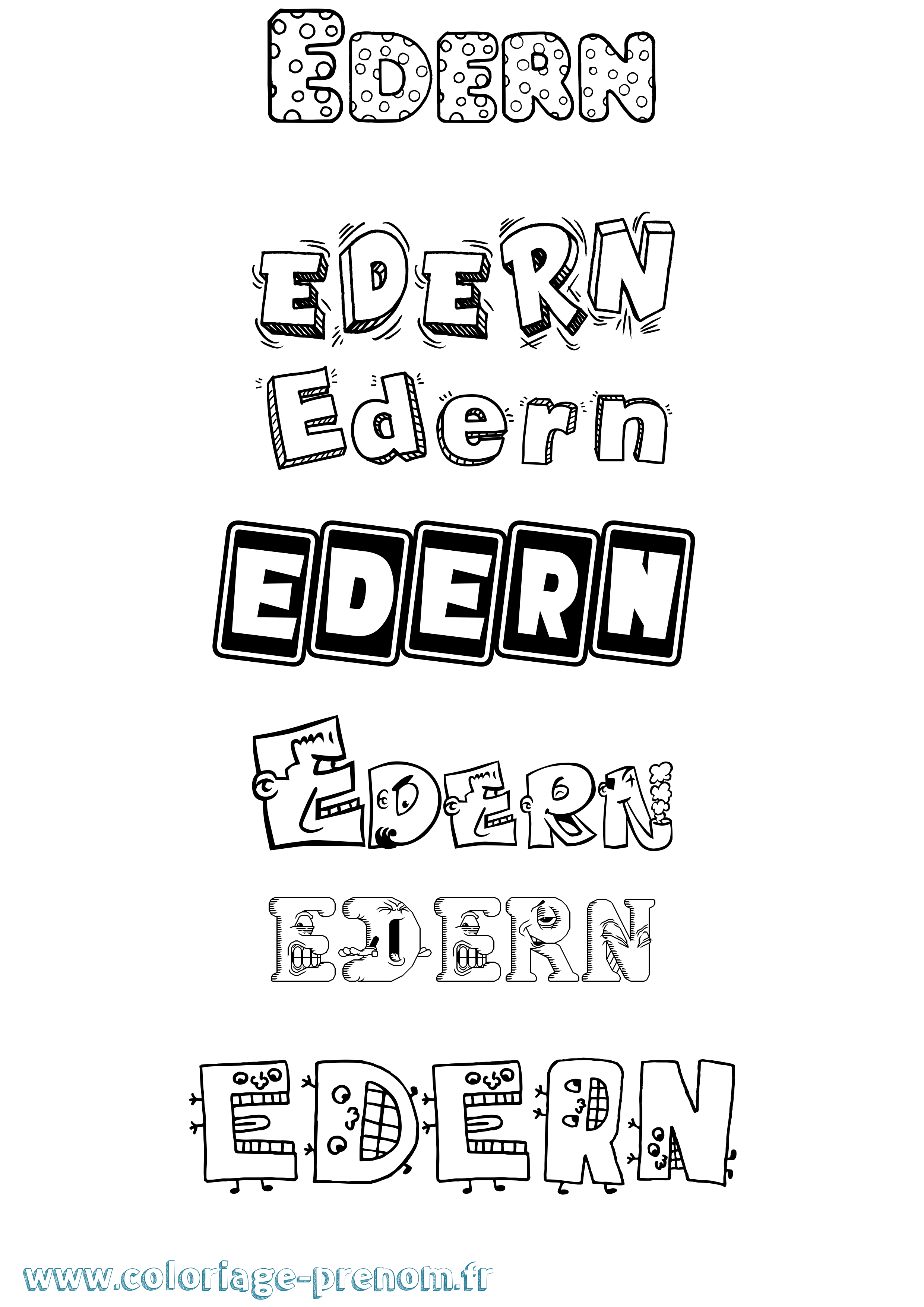 Coloriage Edern Fun Coloriage prénom Edern Fun