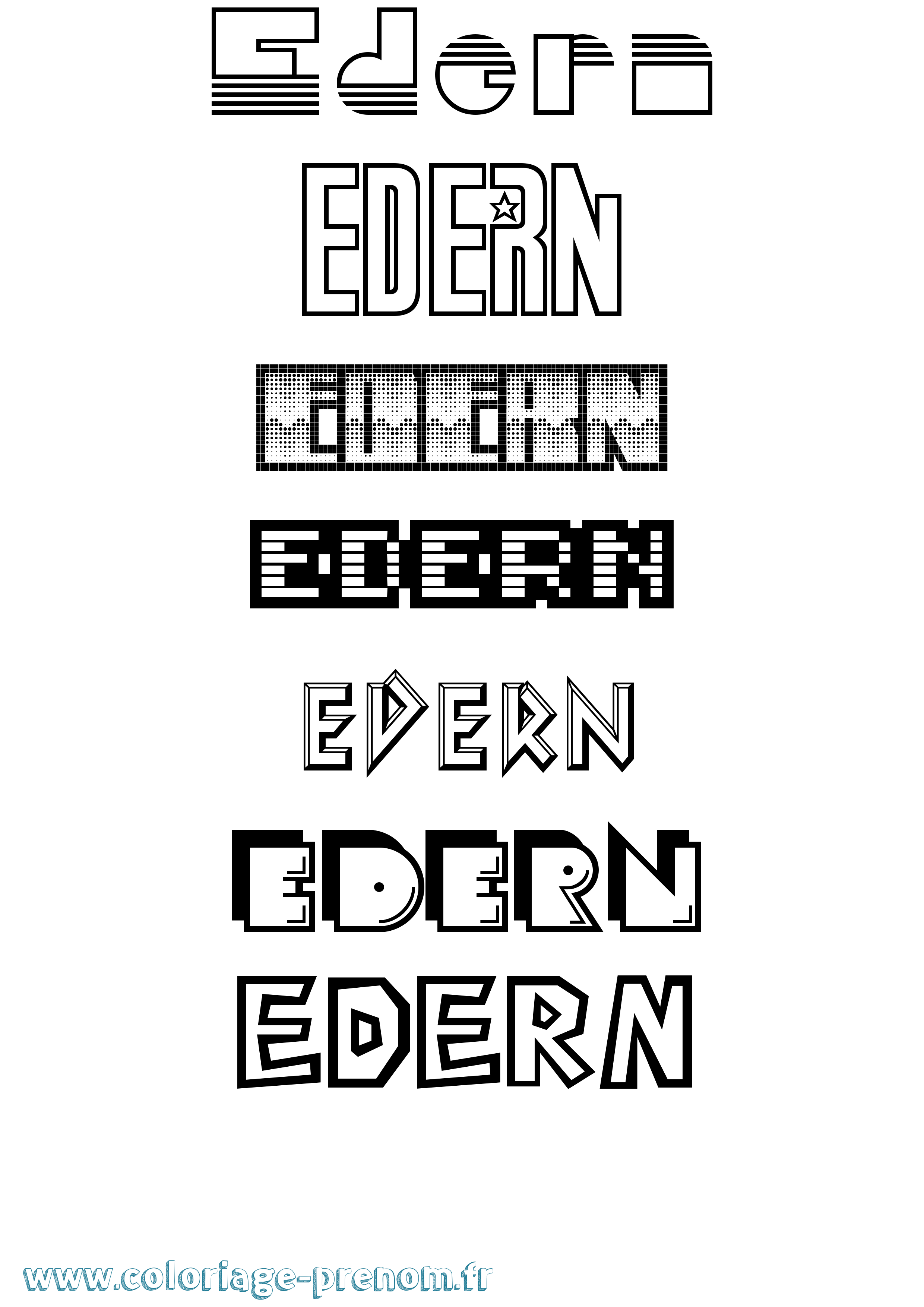 Coloriage Edern Jeux Vidéos Coloriage prénom Edern Jeux Vidéos