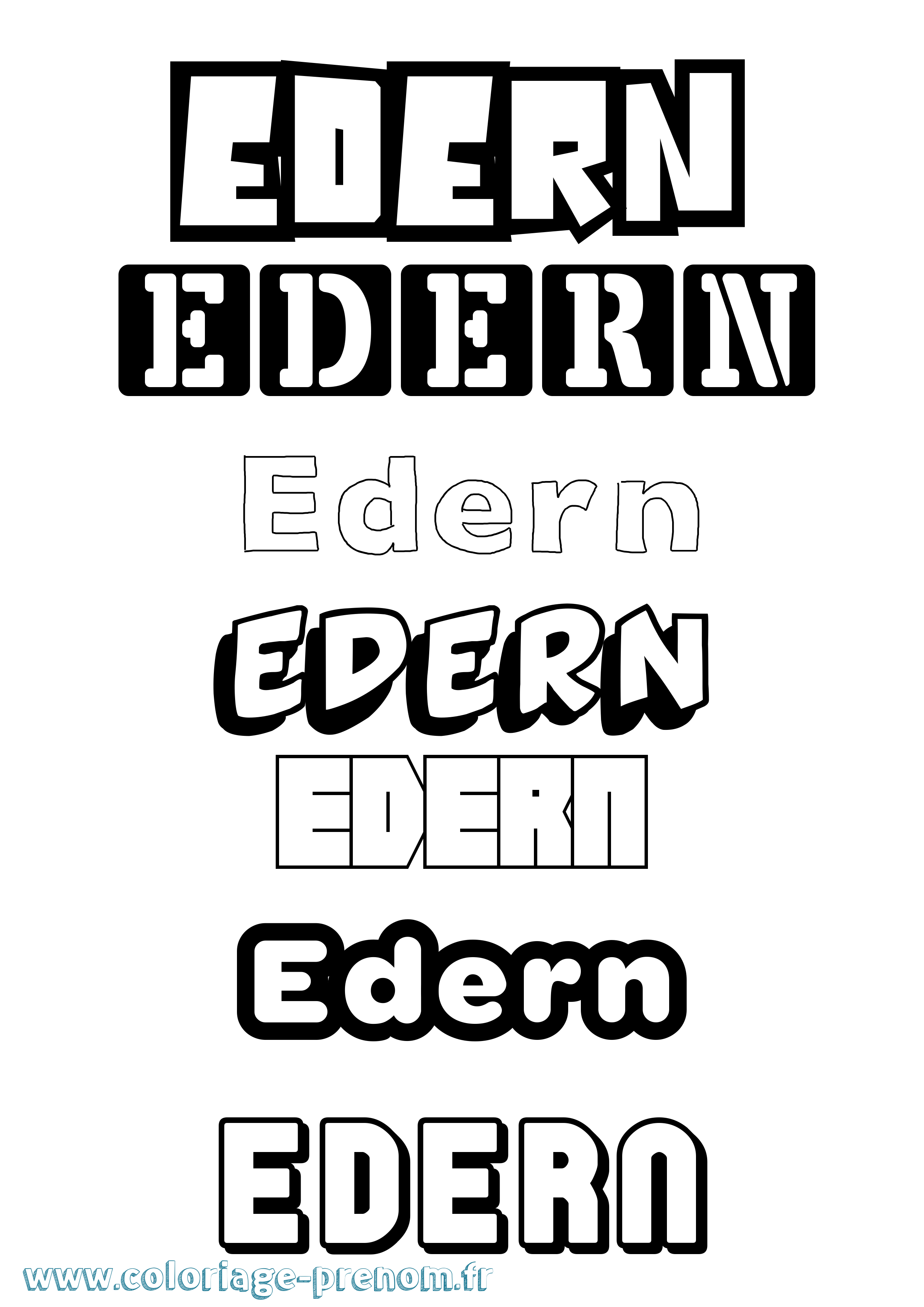 Coloriage Edern Simple Coloriage prénom Edern Simple