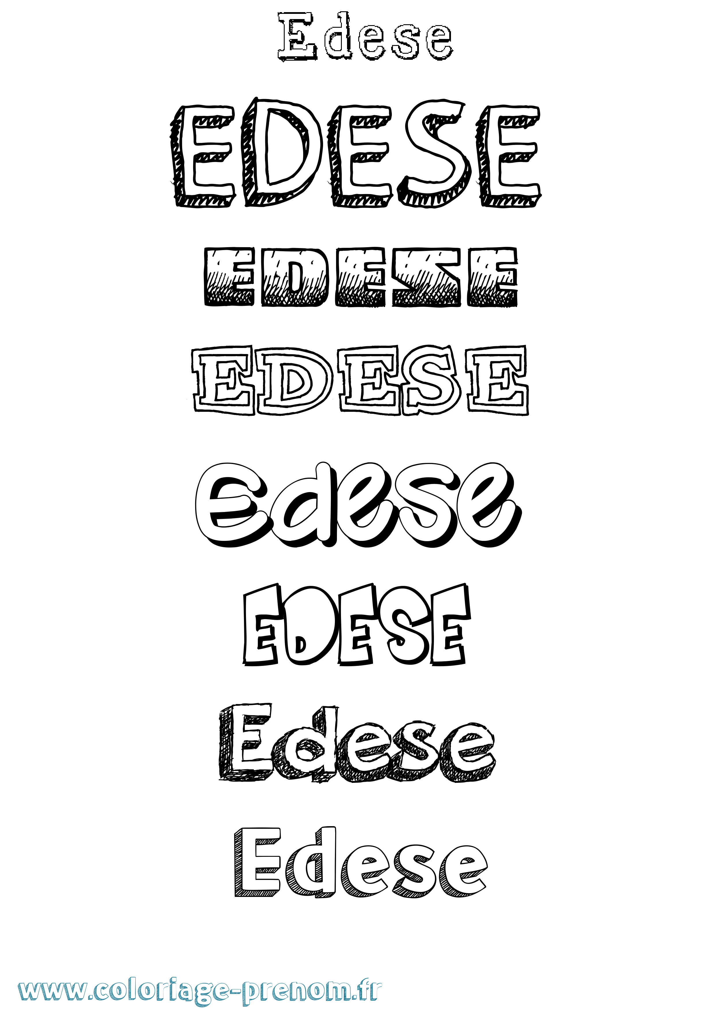 Coloriage prénom Edese Dessiné
