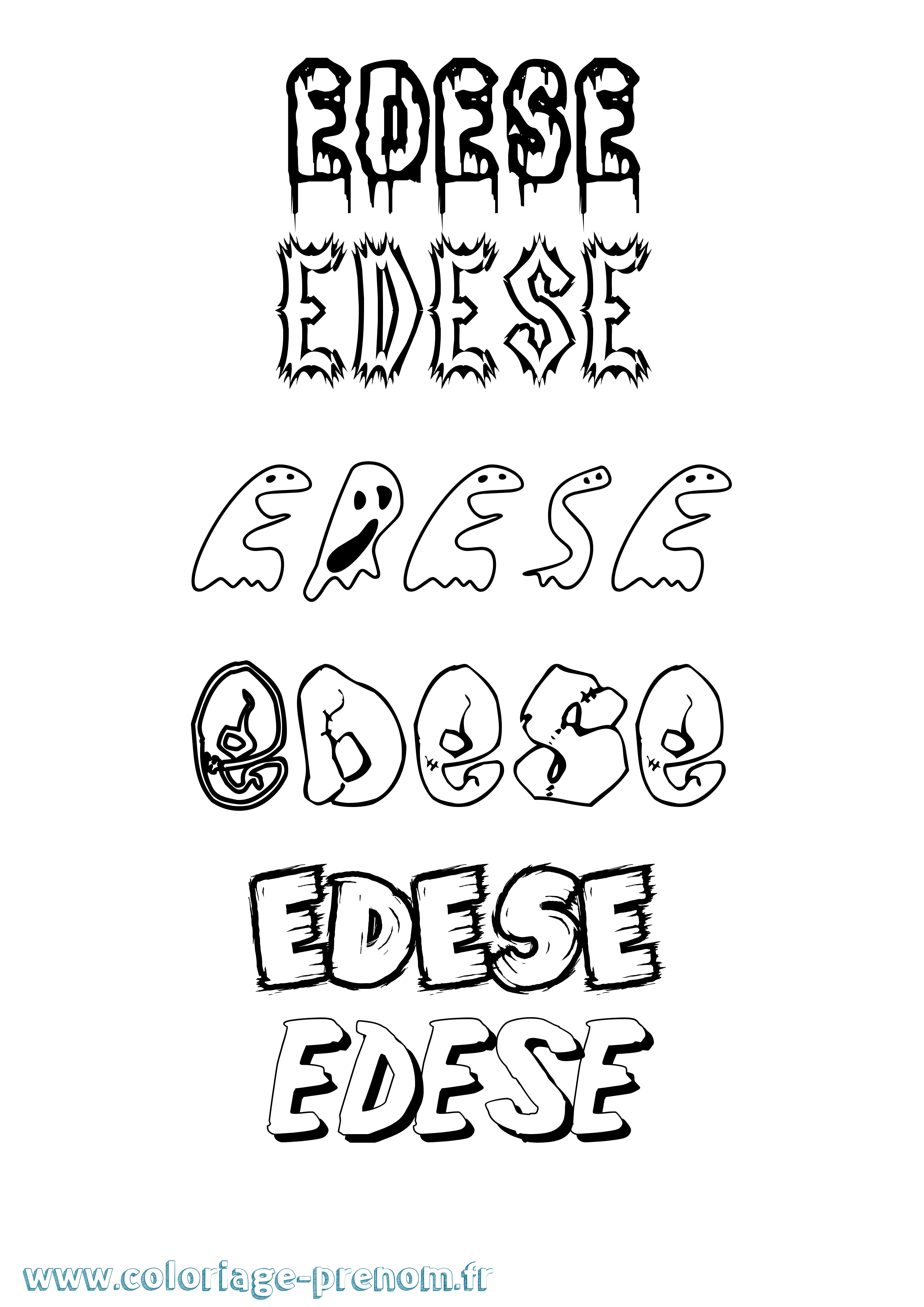 Coloriage prénom Edese Frisson