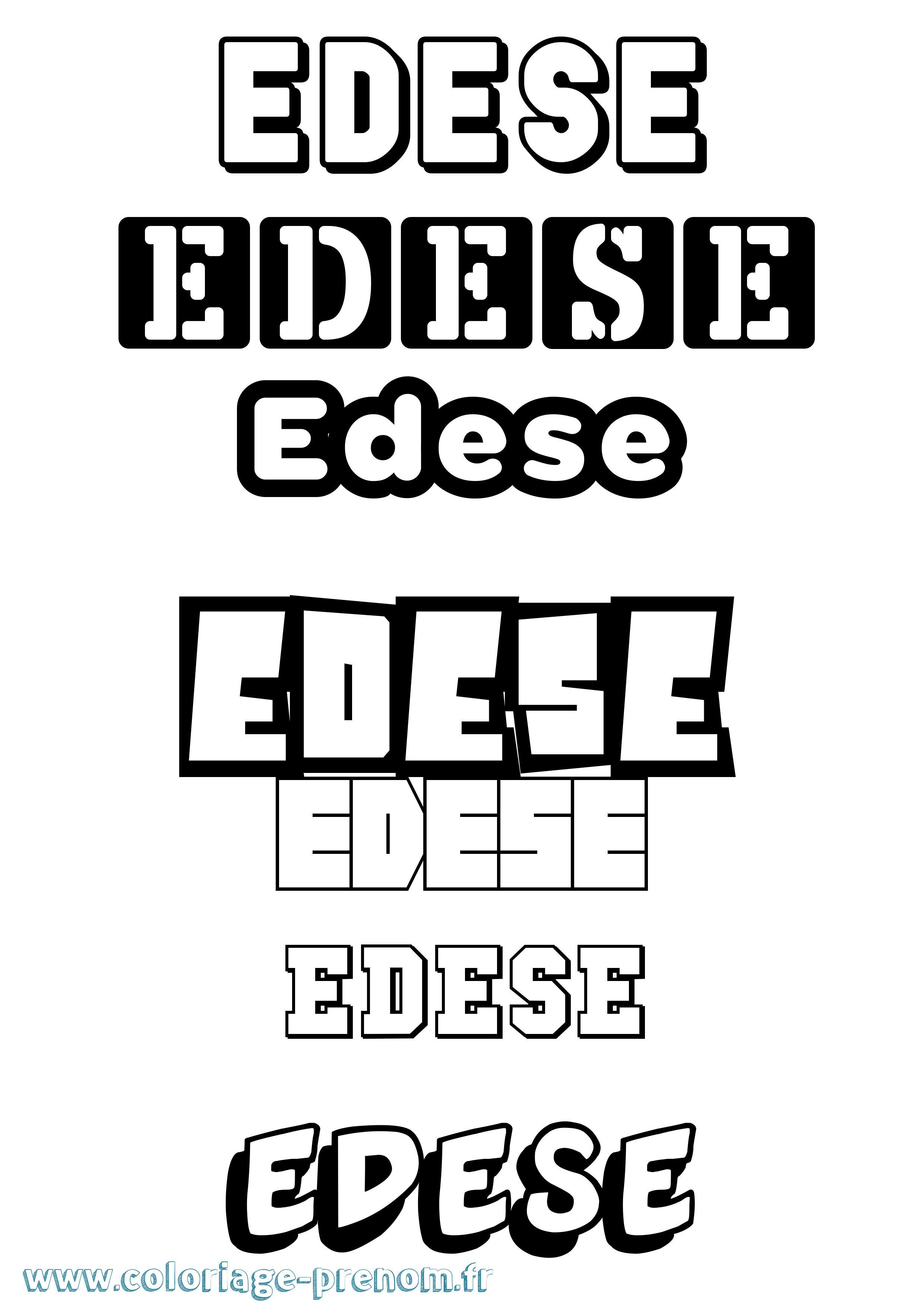 Coloriage prénom Edese Simple