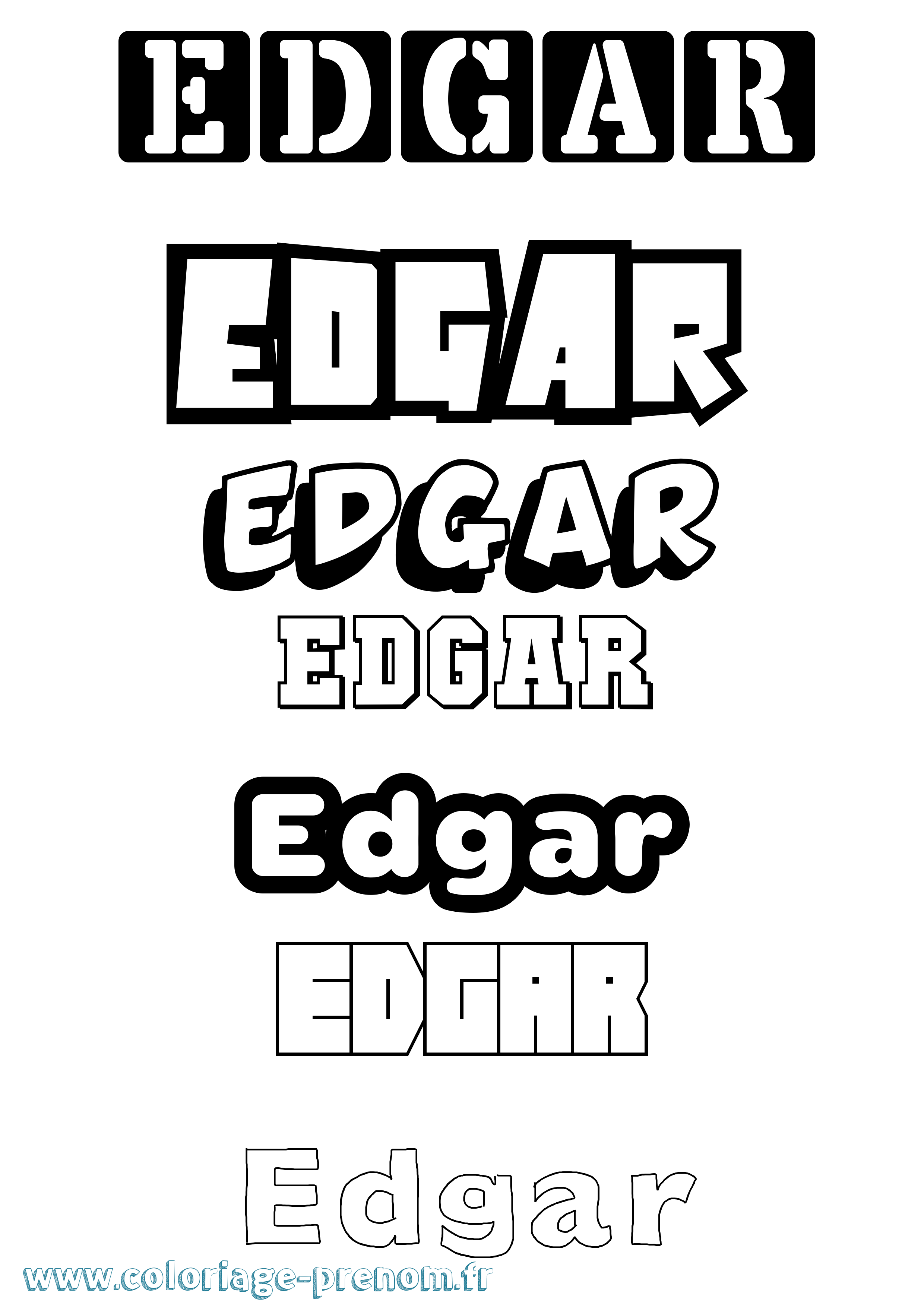 Coloriage prénom Edgar