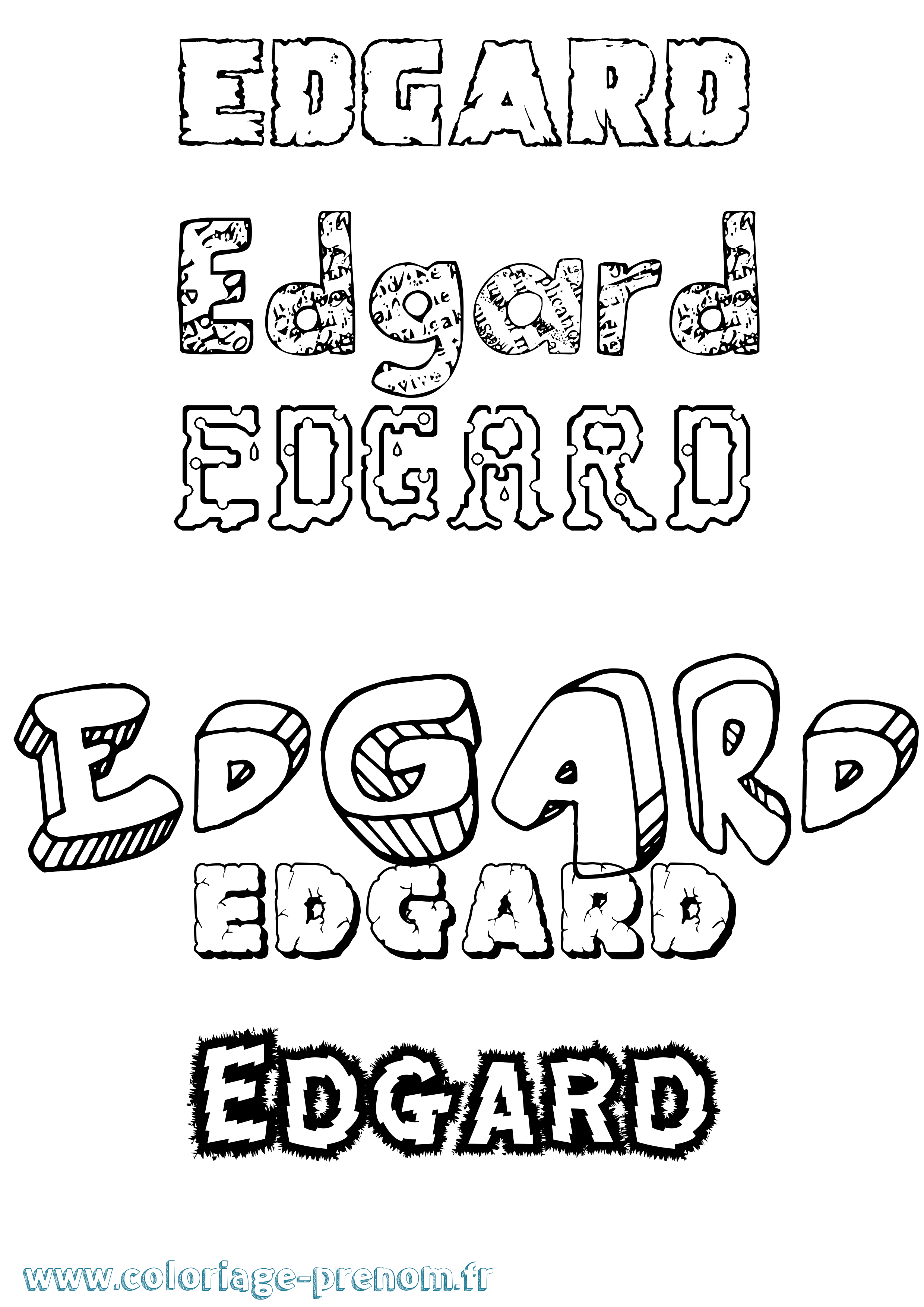 Coloriage prénom Edgard Destructuré