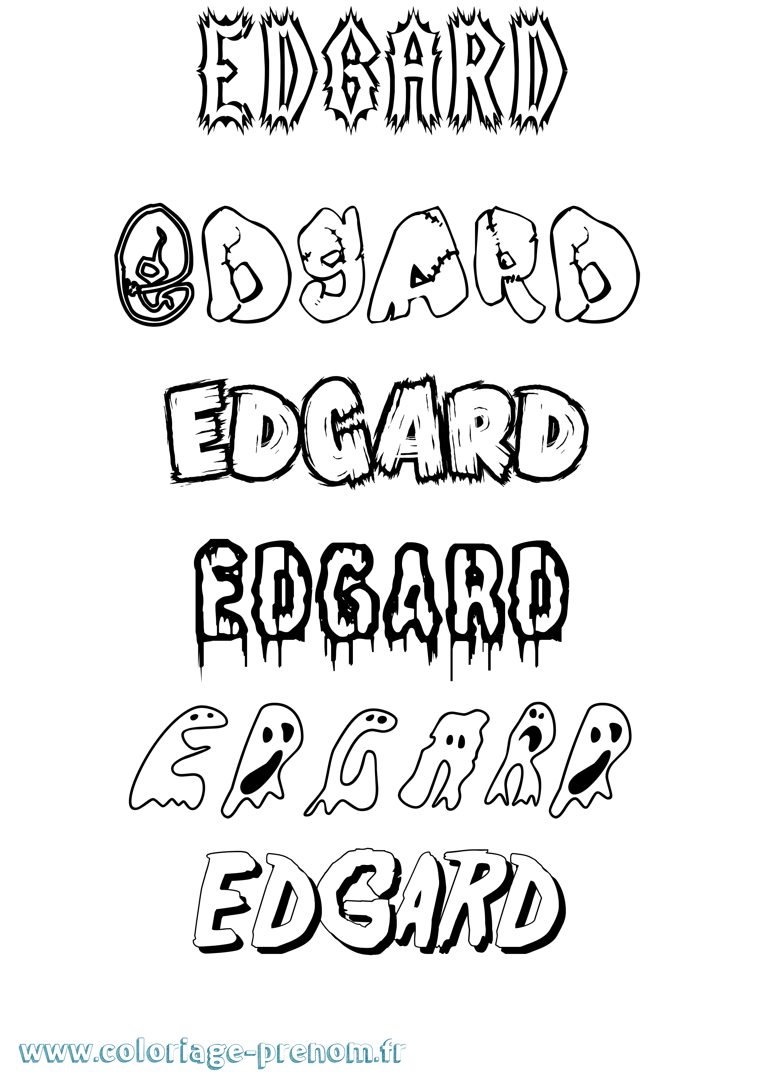 Coloriage prénom Edgard Frisson
