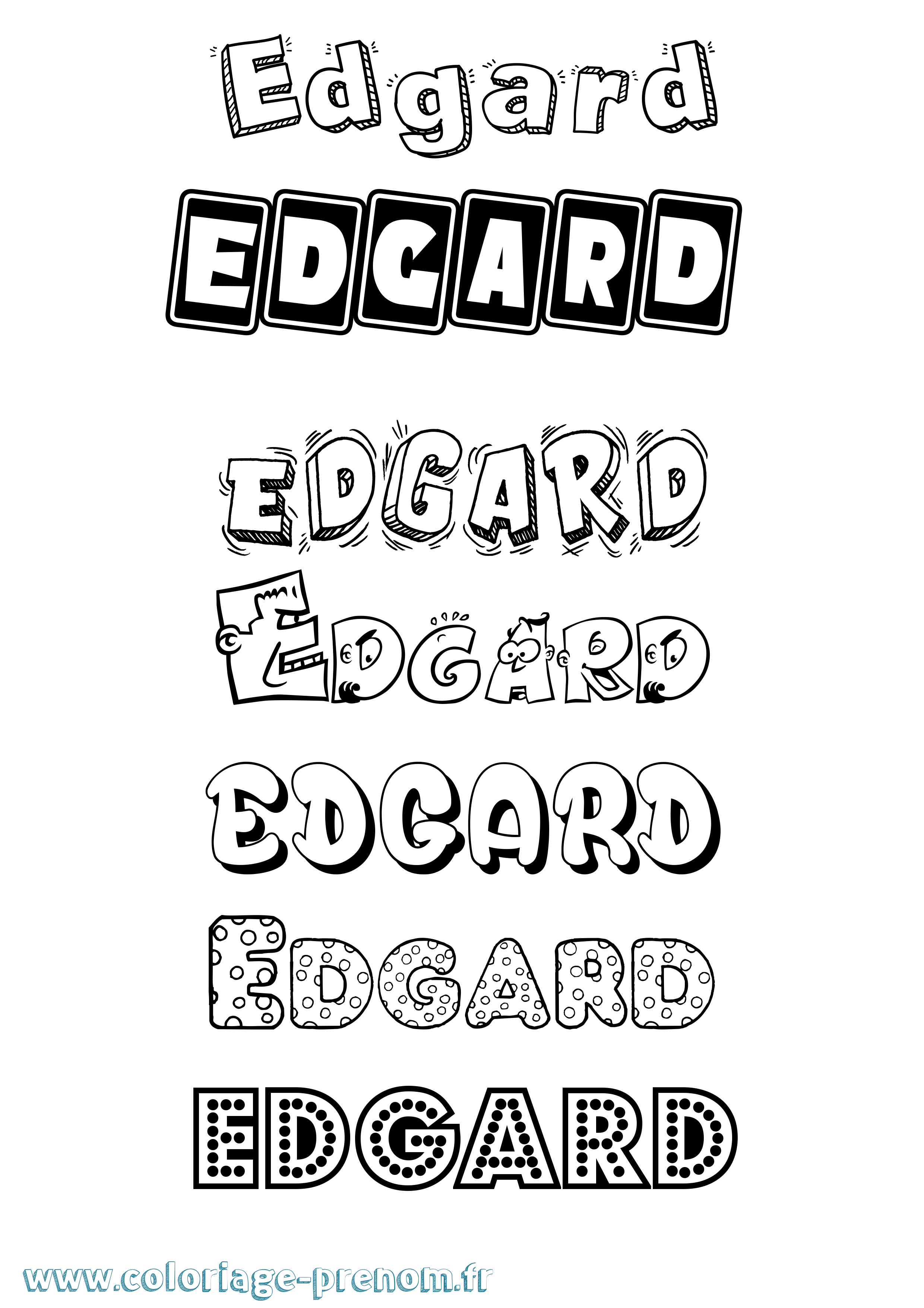 Coloriage prénom Edgard Fun