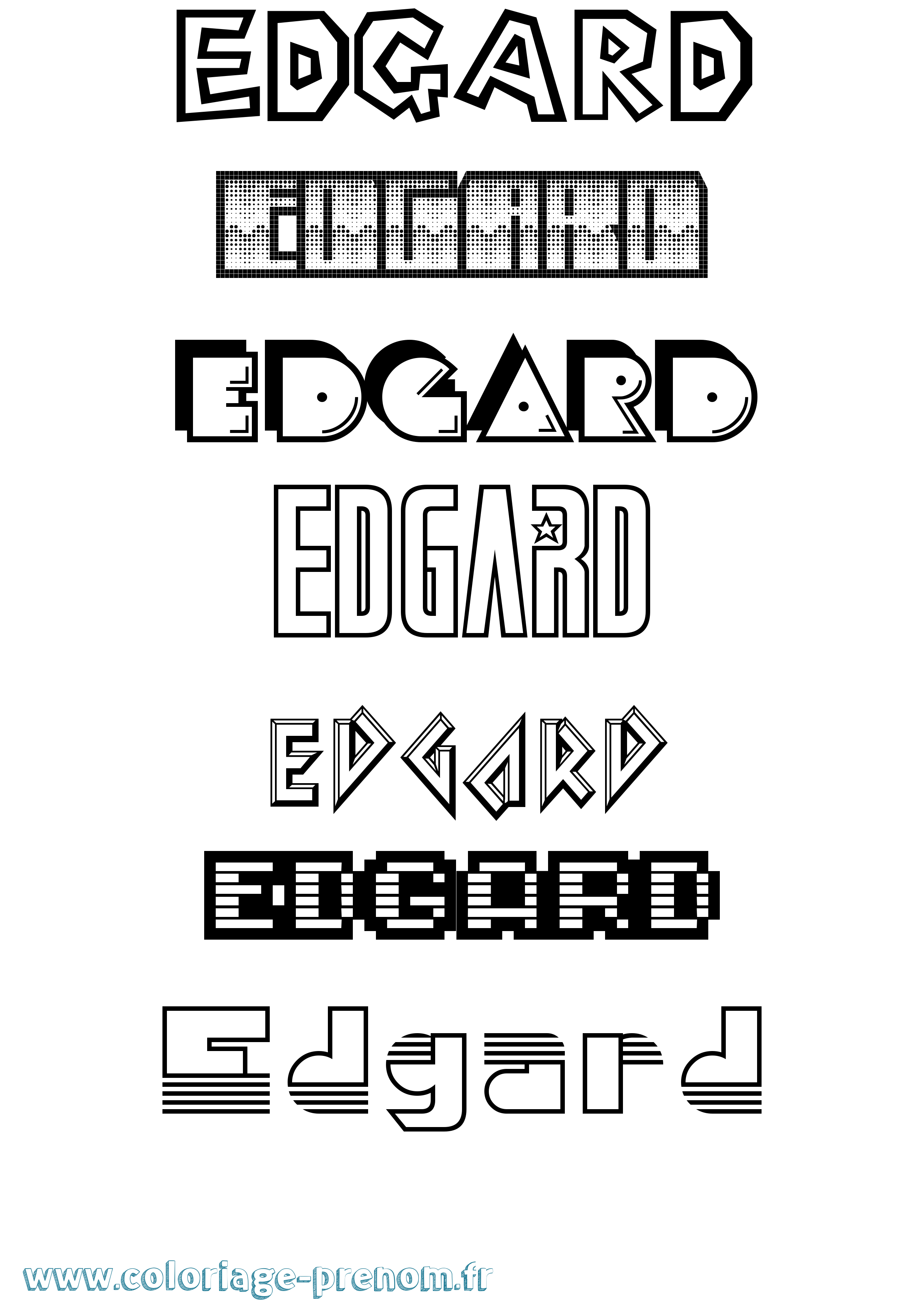Coloriage prénom Edgard Jeux Vidéos