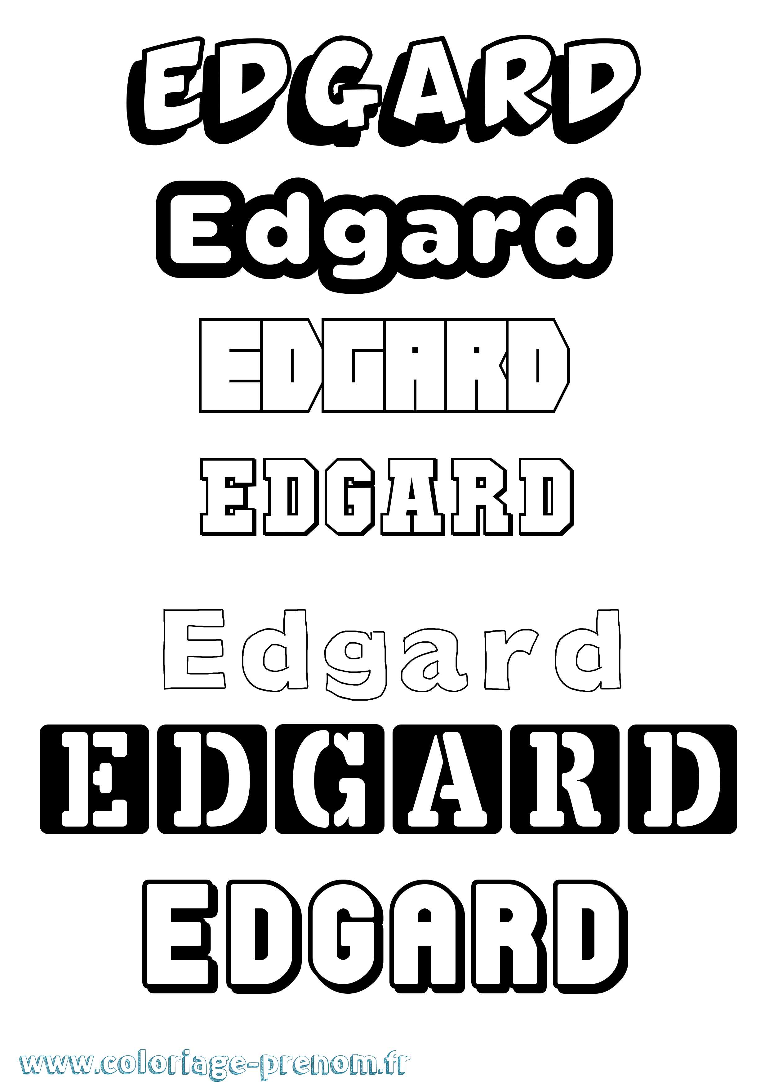 Coloriage prénom Edgard Simple