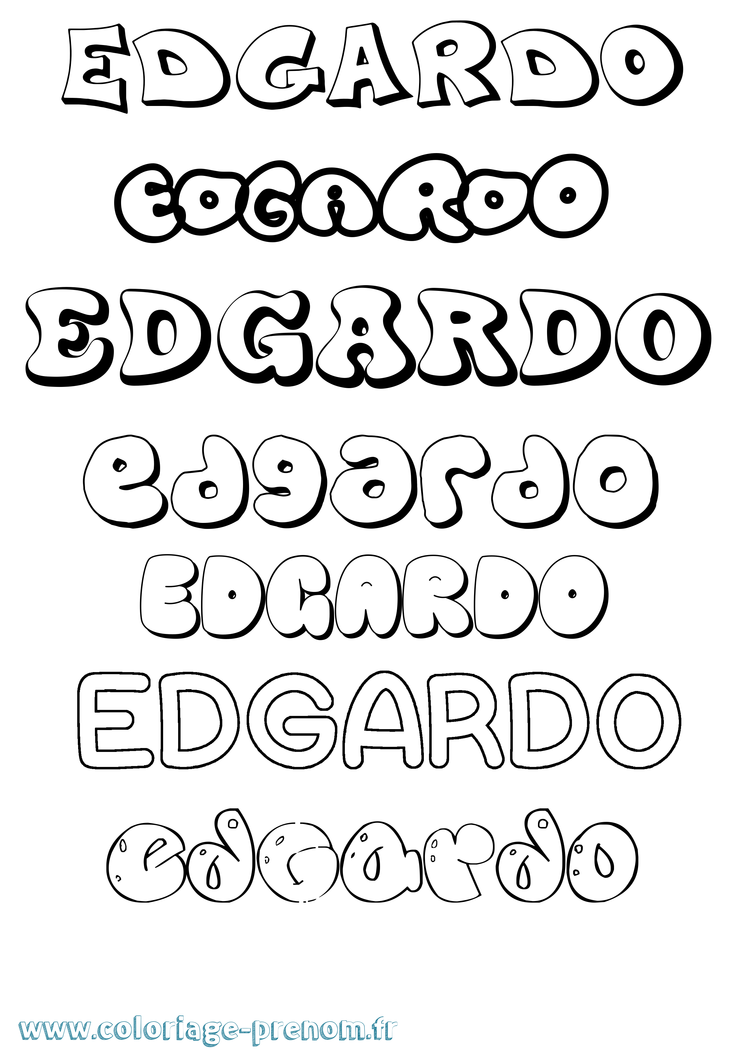 Coloriage prénom Edgardo Bubble