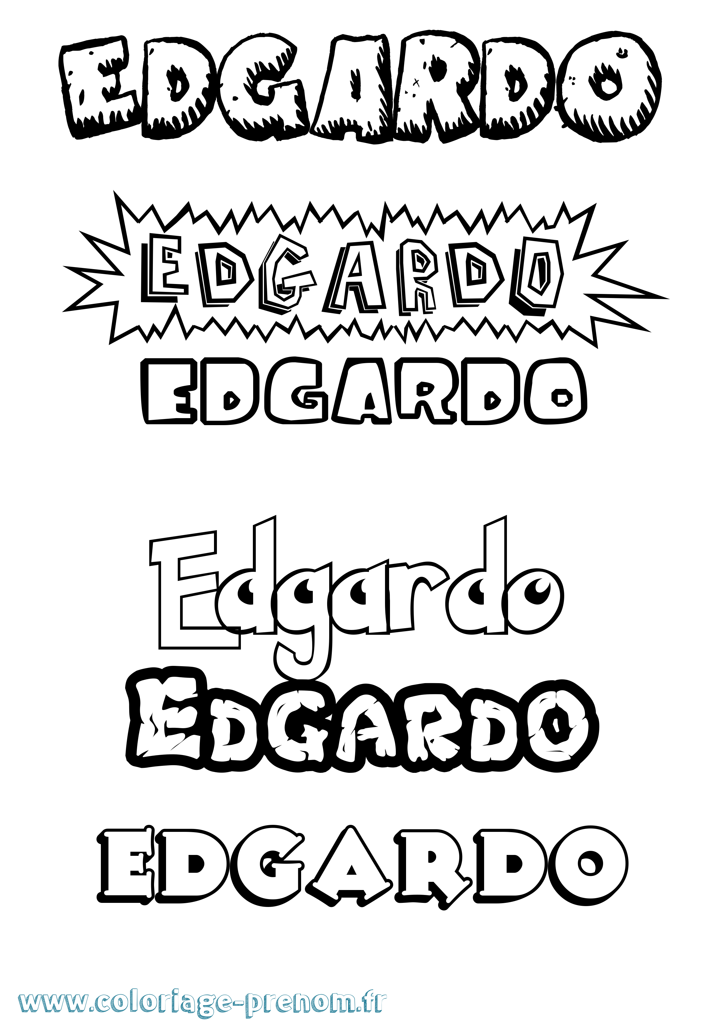 Coloriage prénom Edgardo Dessin Animé