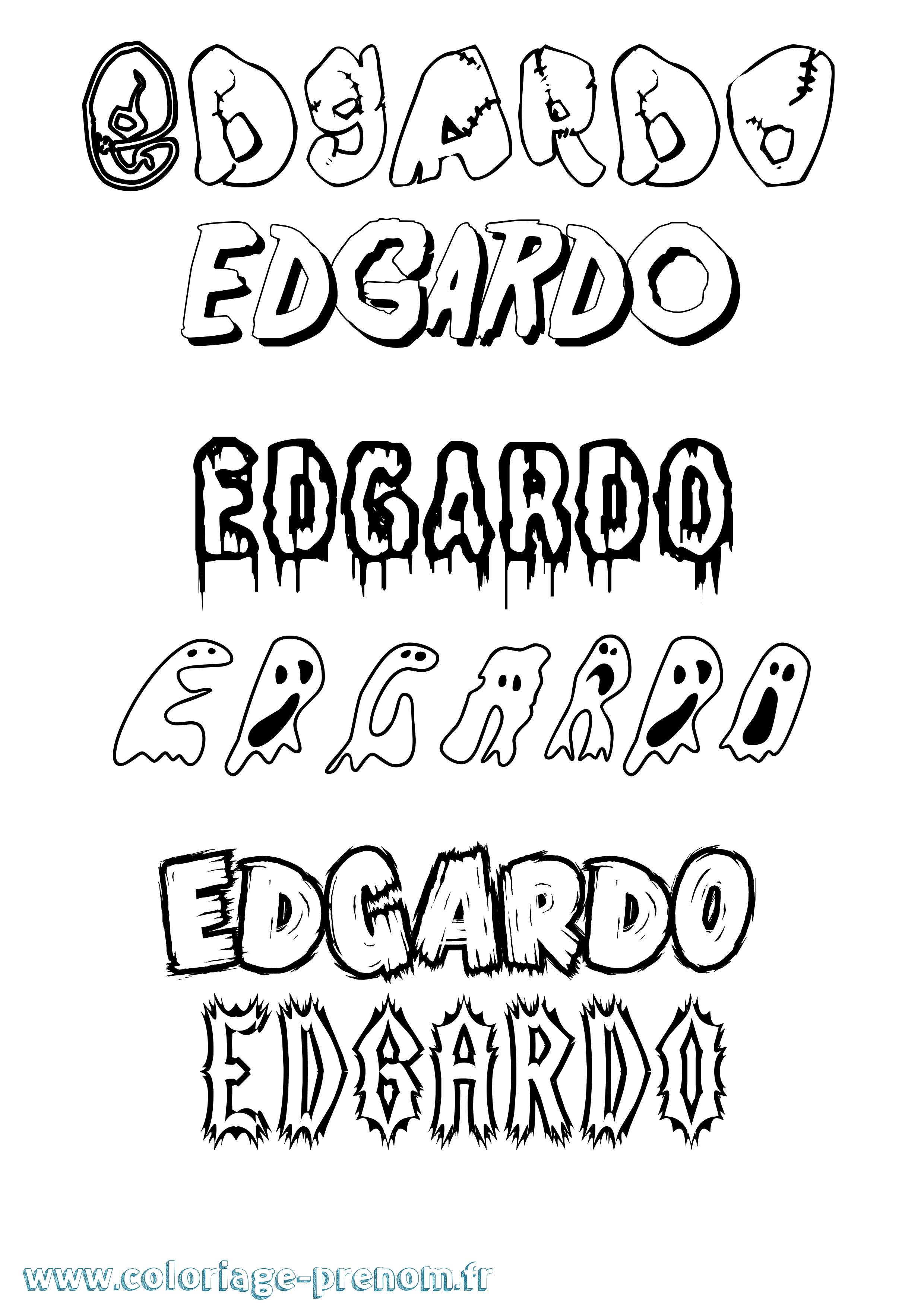 Coloriage prénom Edgardo Frisson