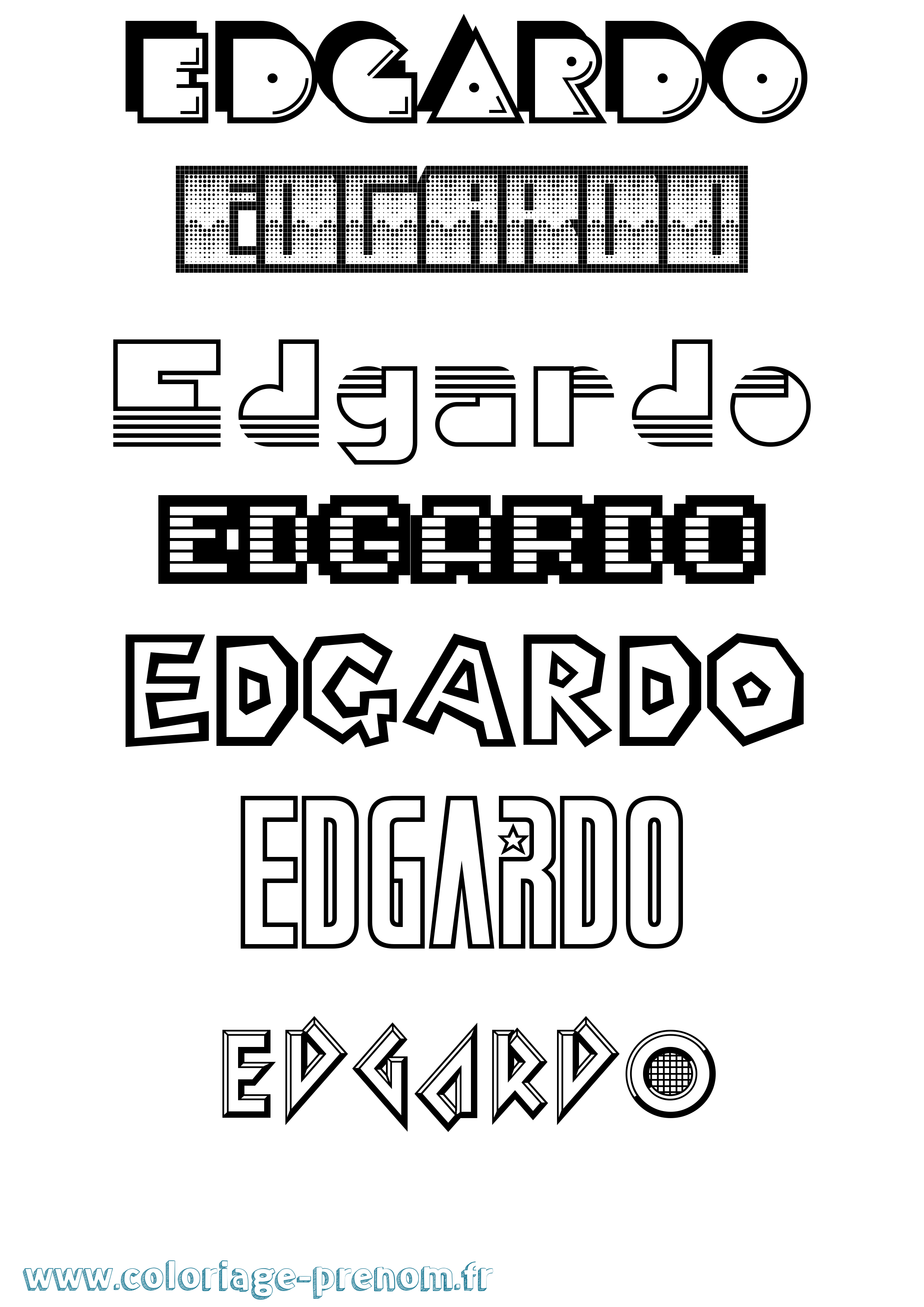 Coloriage prénom Edgardo Jeux Vidéos