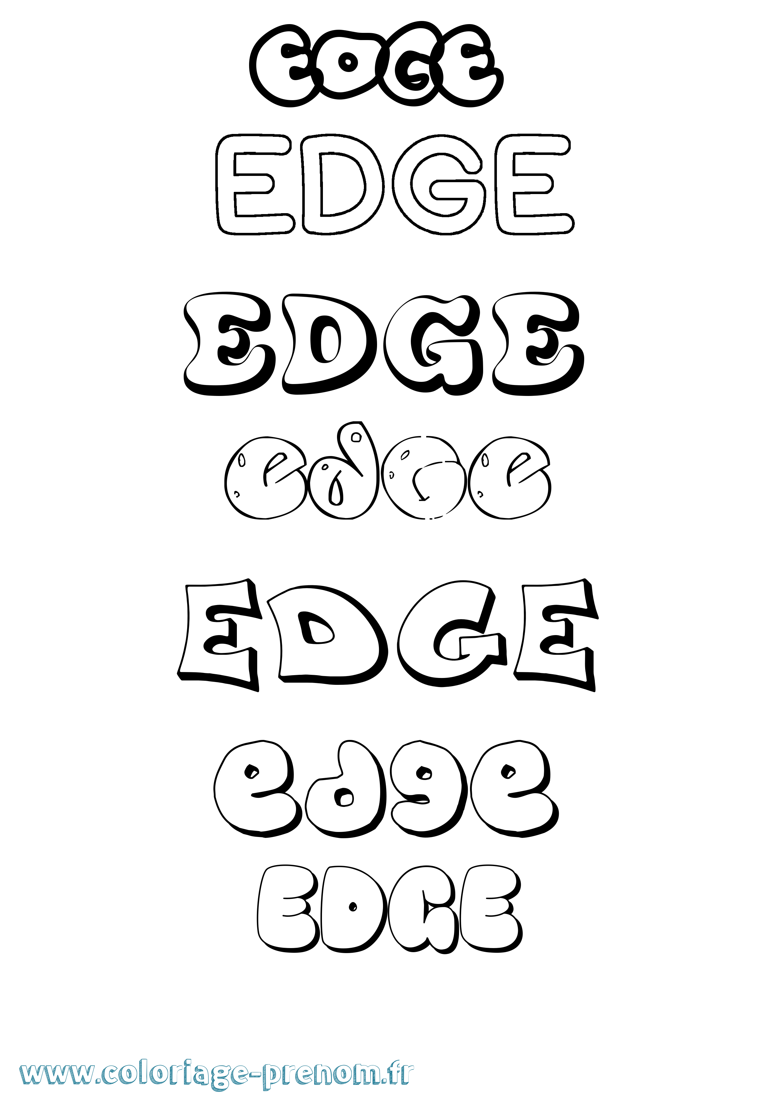 Coloriage prénom Edge Bubble