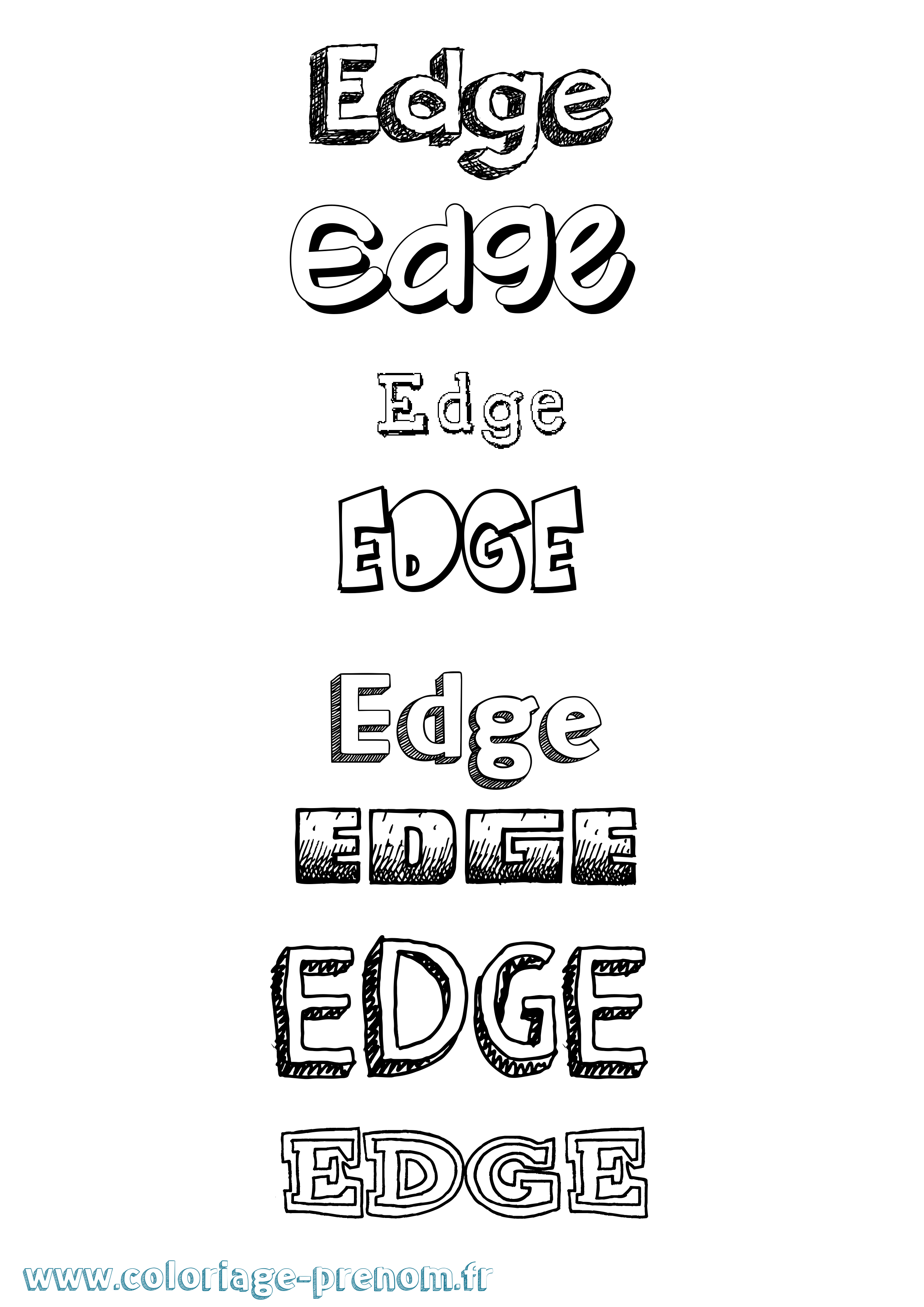Coloriage prénom Edge Dessiné